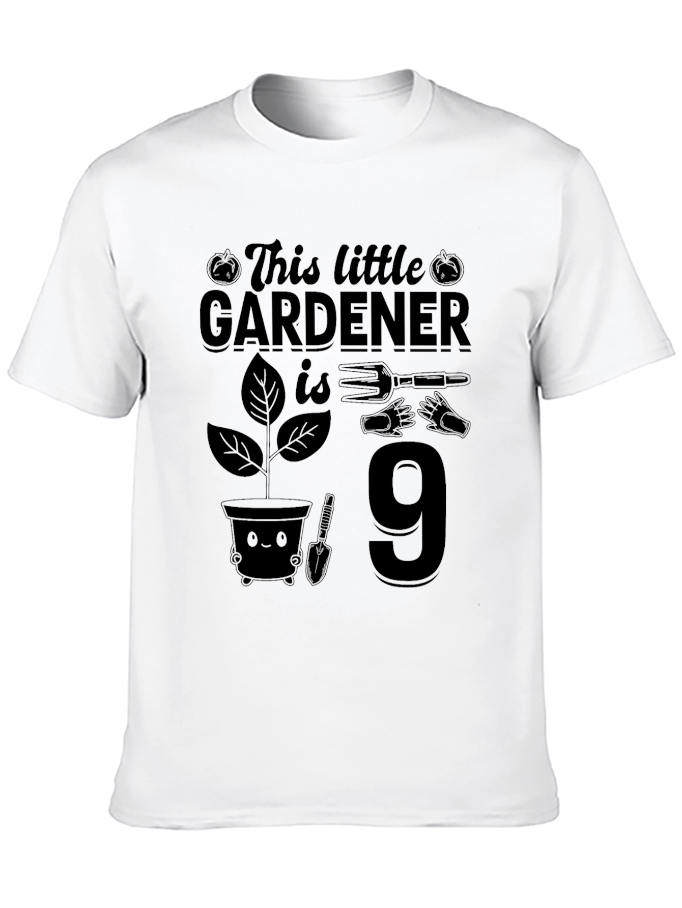 Gardener 9th Birthday T-Shirt - Black