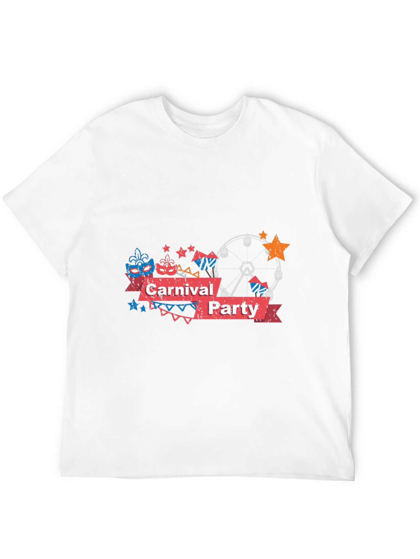 Carnival Party Graphic Tee - Black Cotton T-Shirt