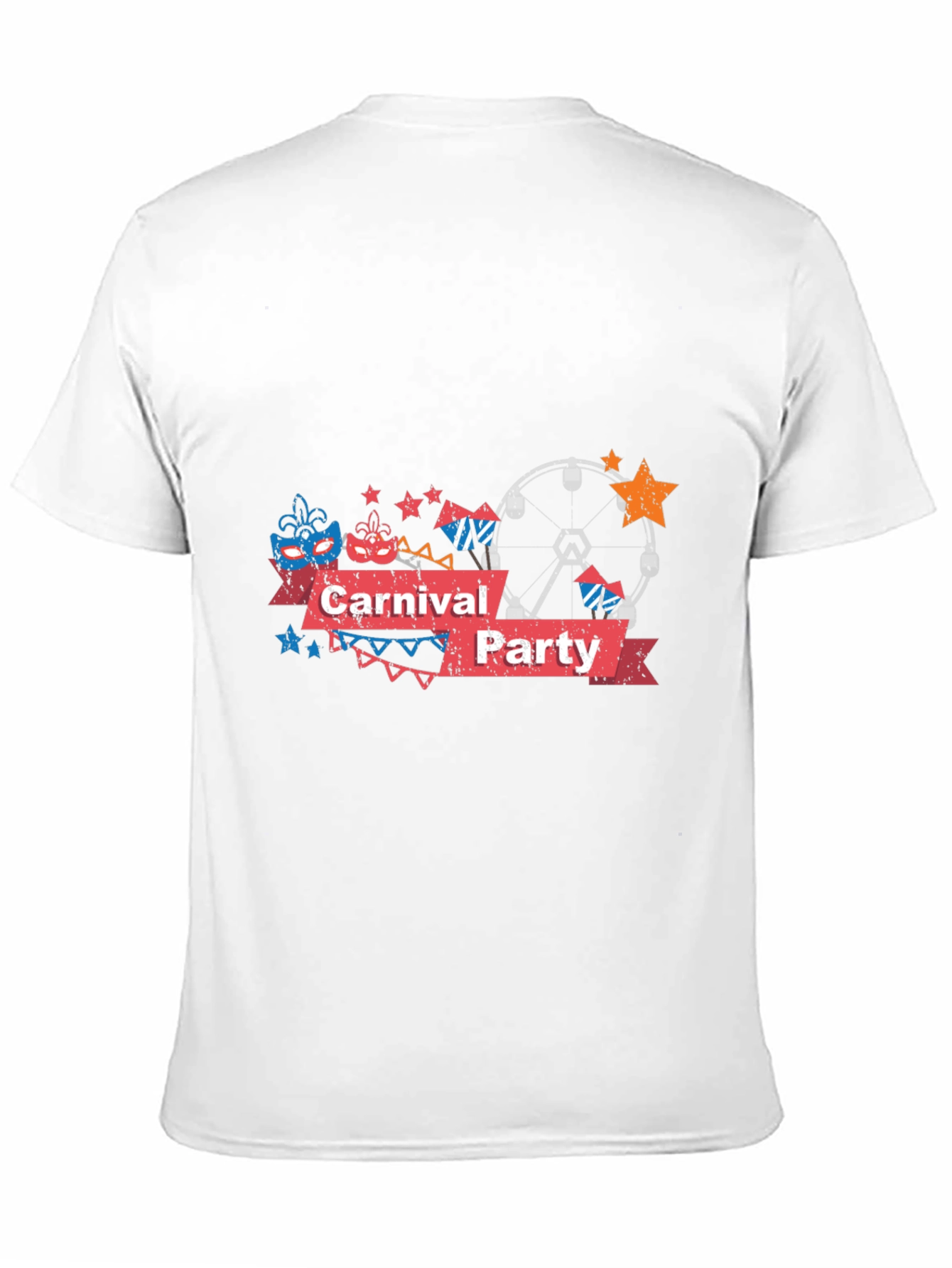 Carnival Party Graphic Tee - Black Cotton T-Shirt