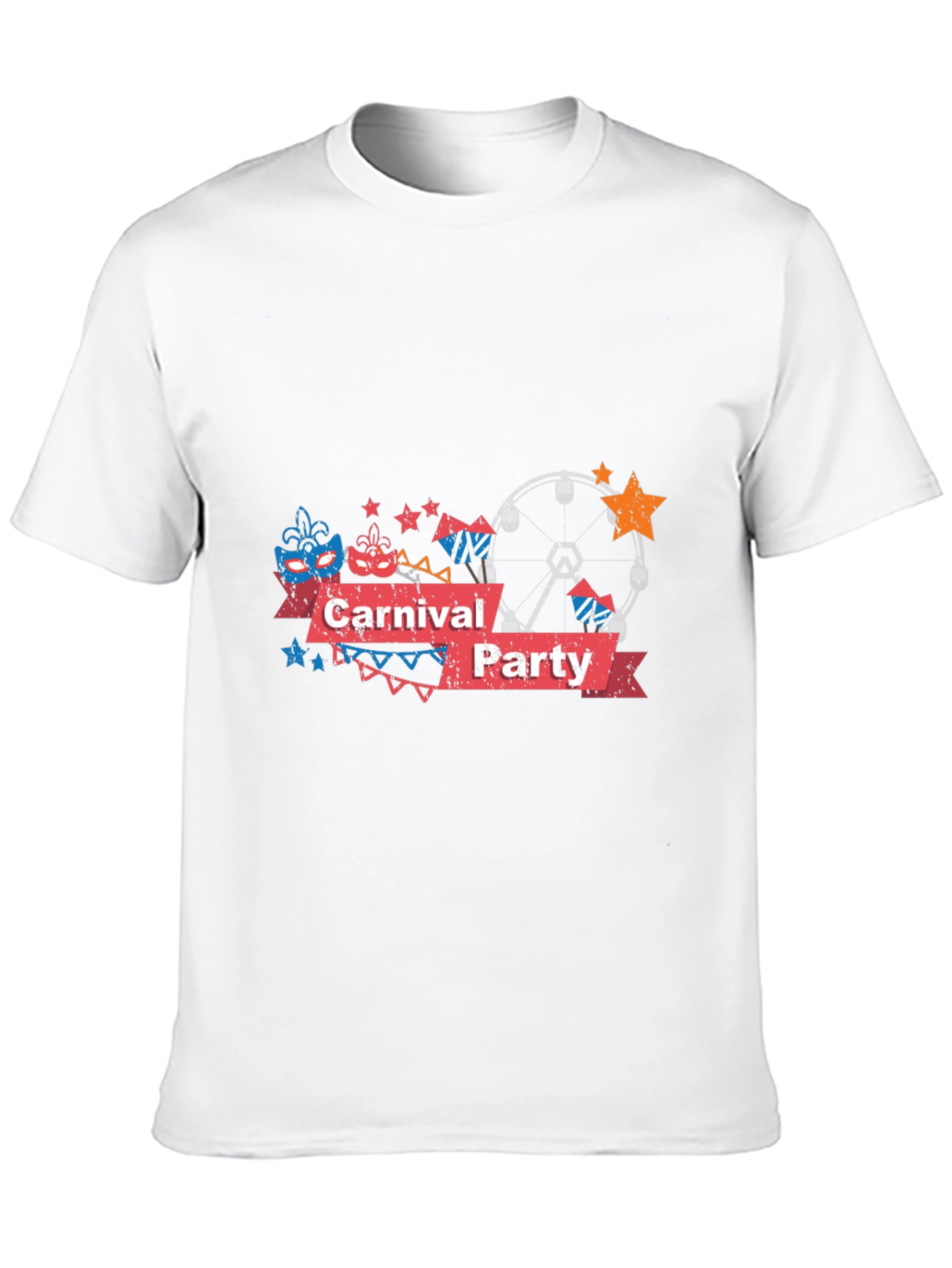 Carnival Party Graphic Tee - Black Cotton T-Shirt