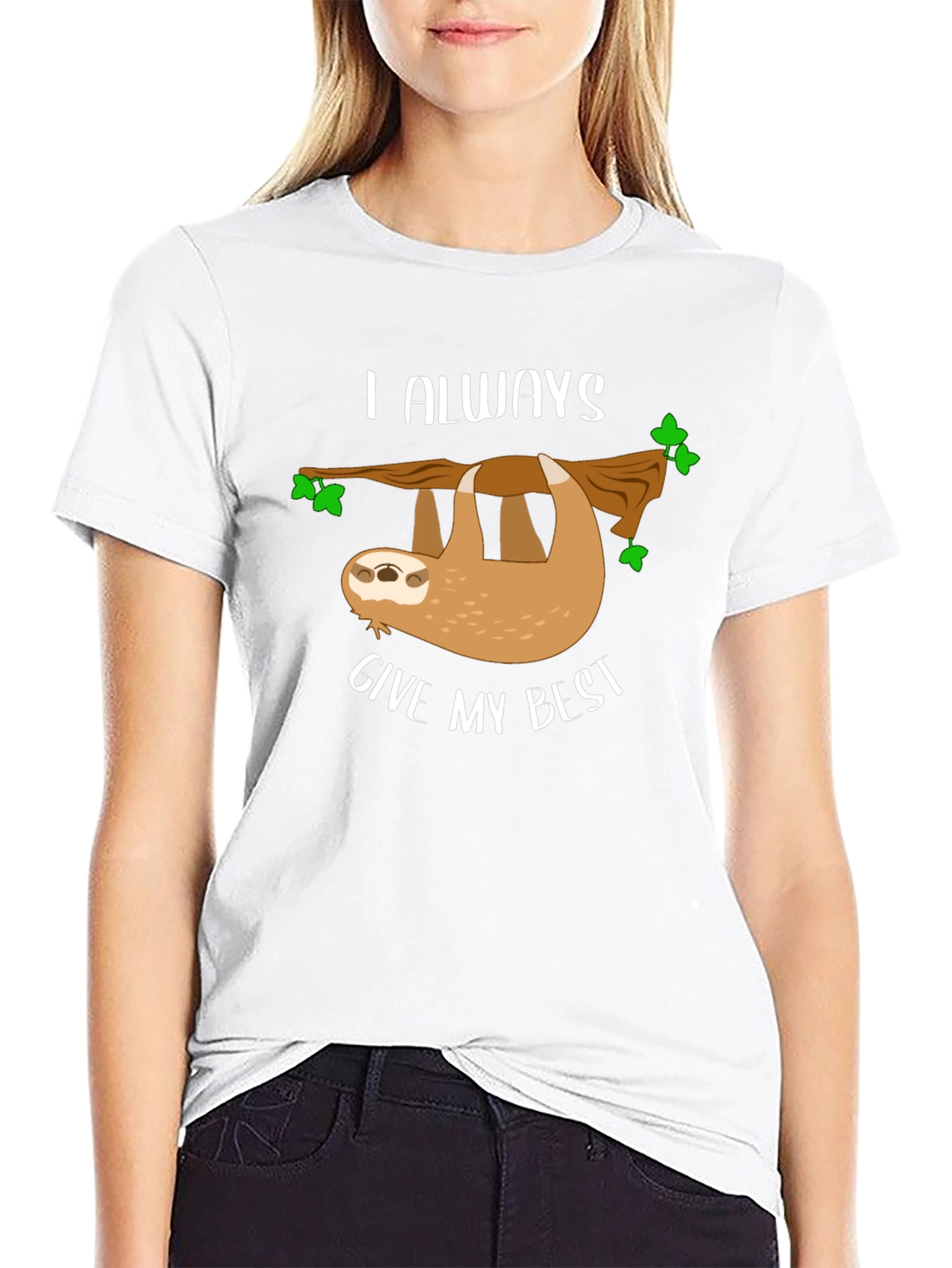 Sloth Graphic T-Shirt: I Always Give My Best