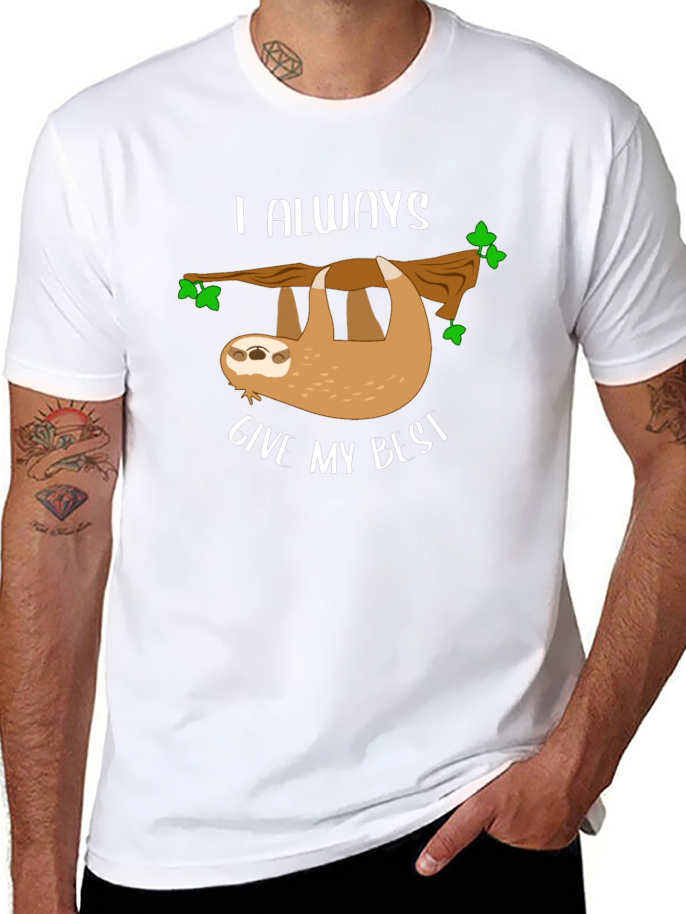 Sloth Graphic T-Shirt: I Always Give My Best