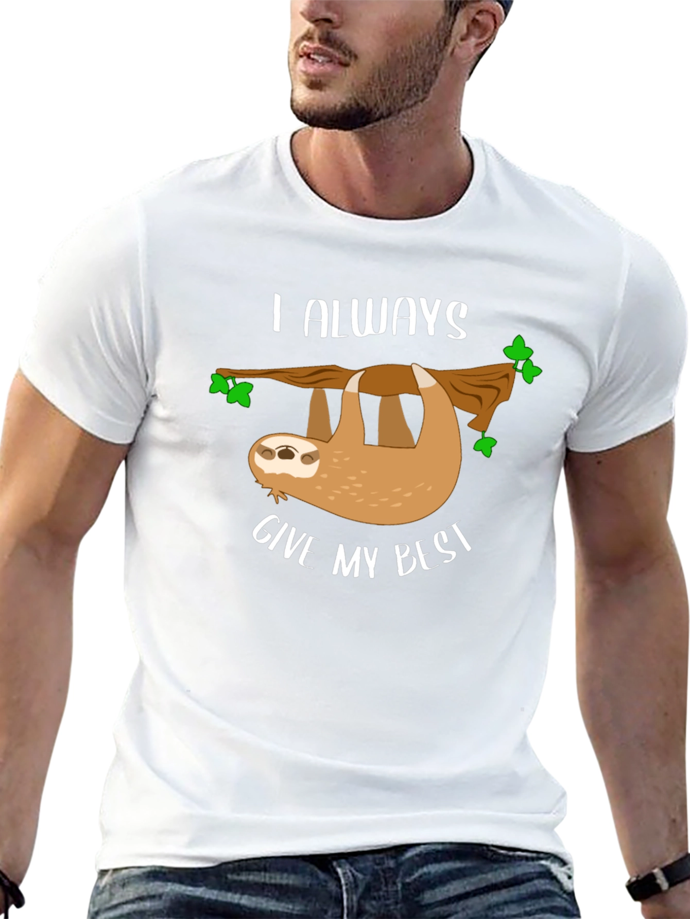 Sloth Graphic T-Shirt: I Always Give My Best