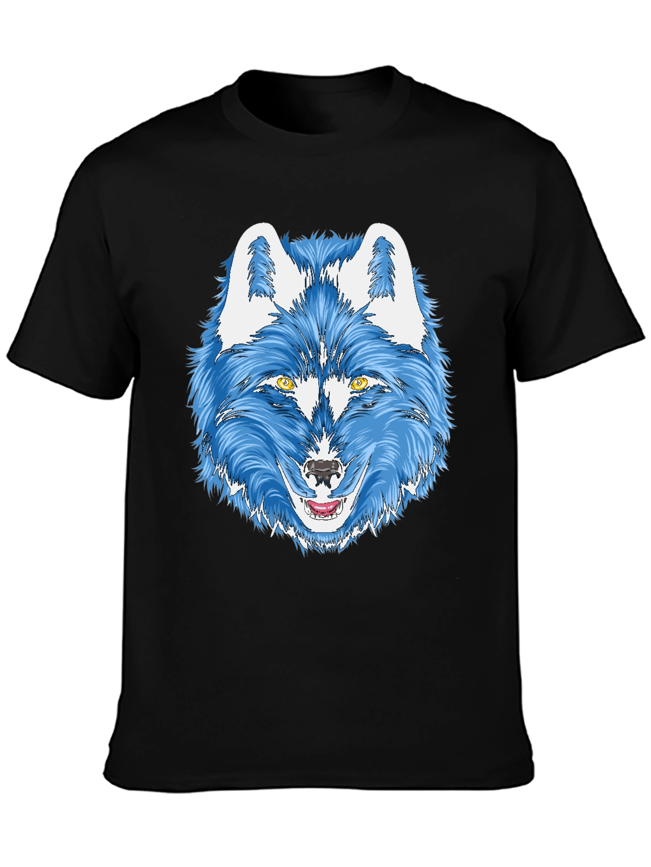 Blue Wolf Graphic Tee - Mens Black T-Shirt
