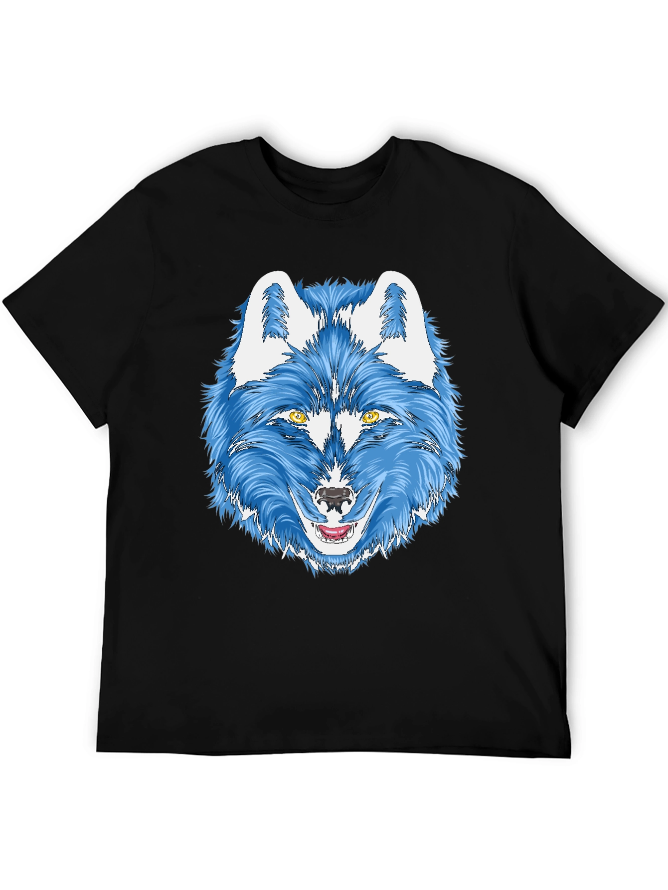 Blue Wolf Graphic Tee - Mens Black T-Shirt