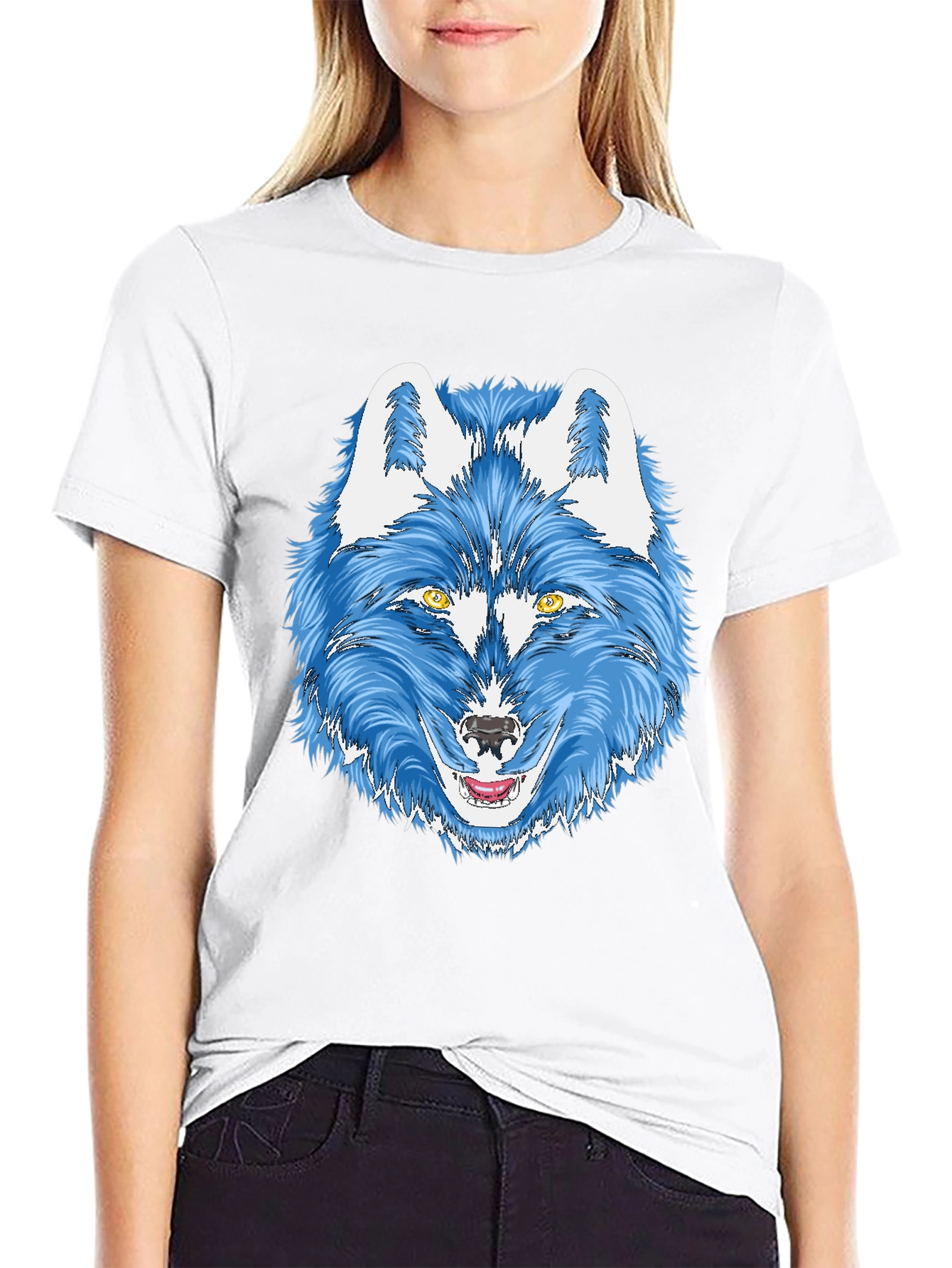 Blue Wolf Graphic Tee - Mens Black T-Shirt