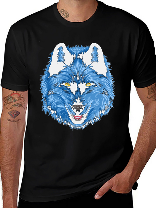 Blue Wolf Graphic Tee - Mens Black T-Shirt