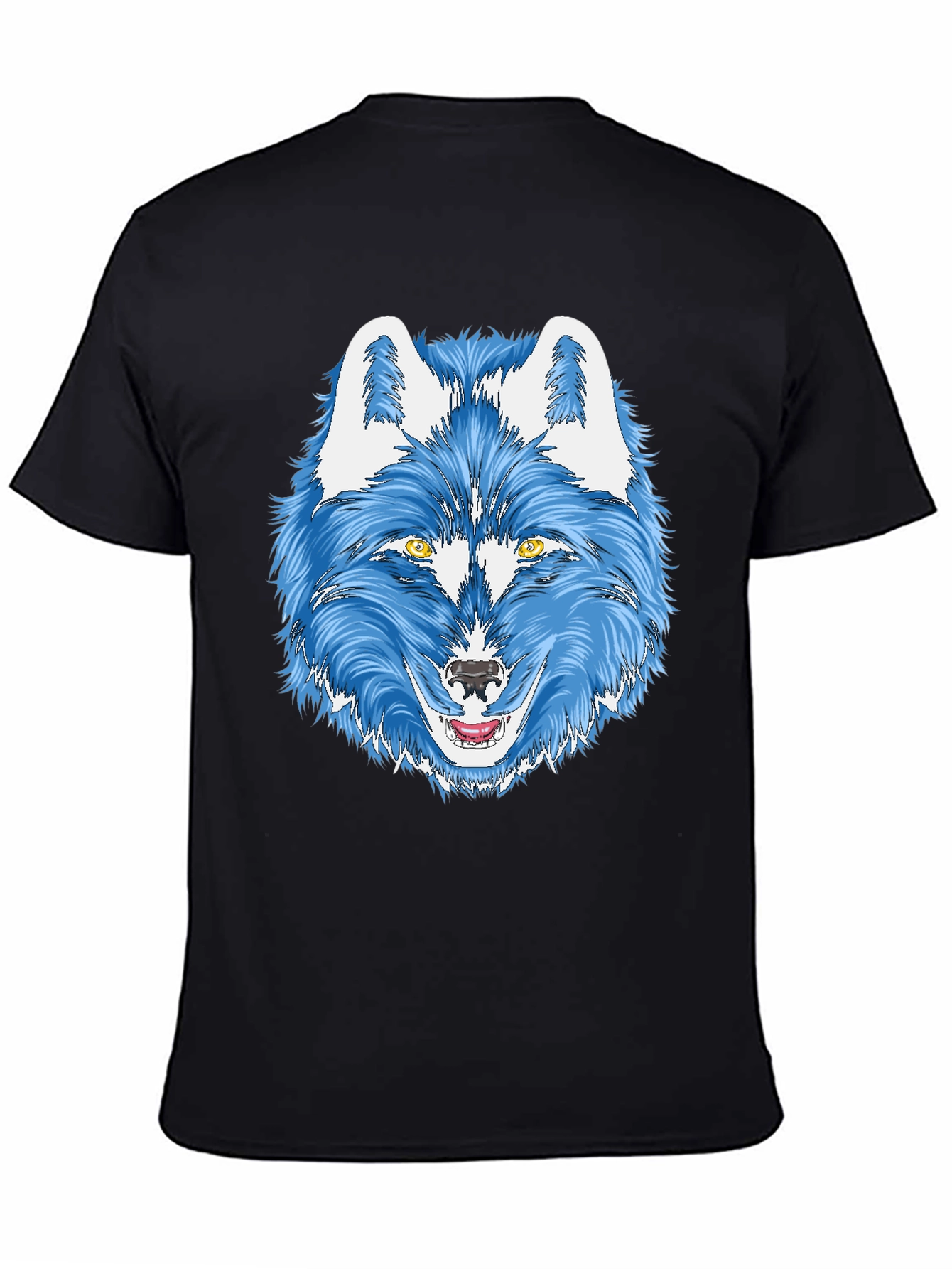 Blue Wolf Graphic Tee - Mens Black T-Shirt