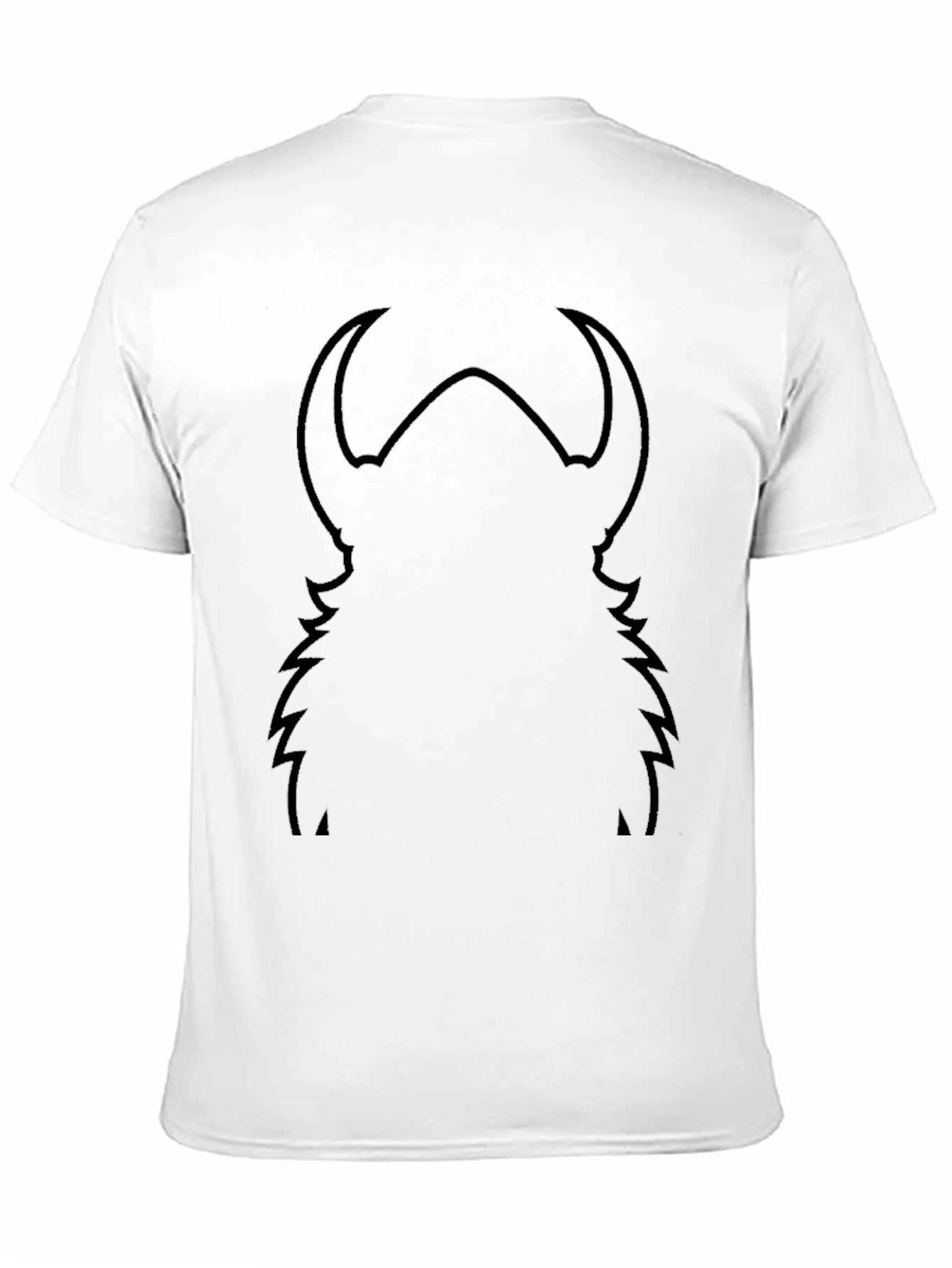 Black Graphic Tee - Abstract Horned Silhouette Design