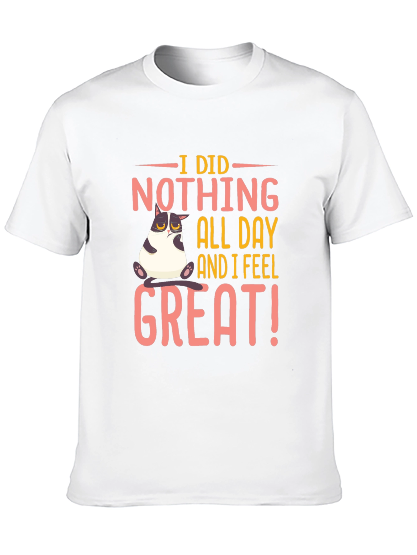 Funny Cat I Did Nothing Black T-Shirt