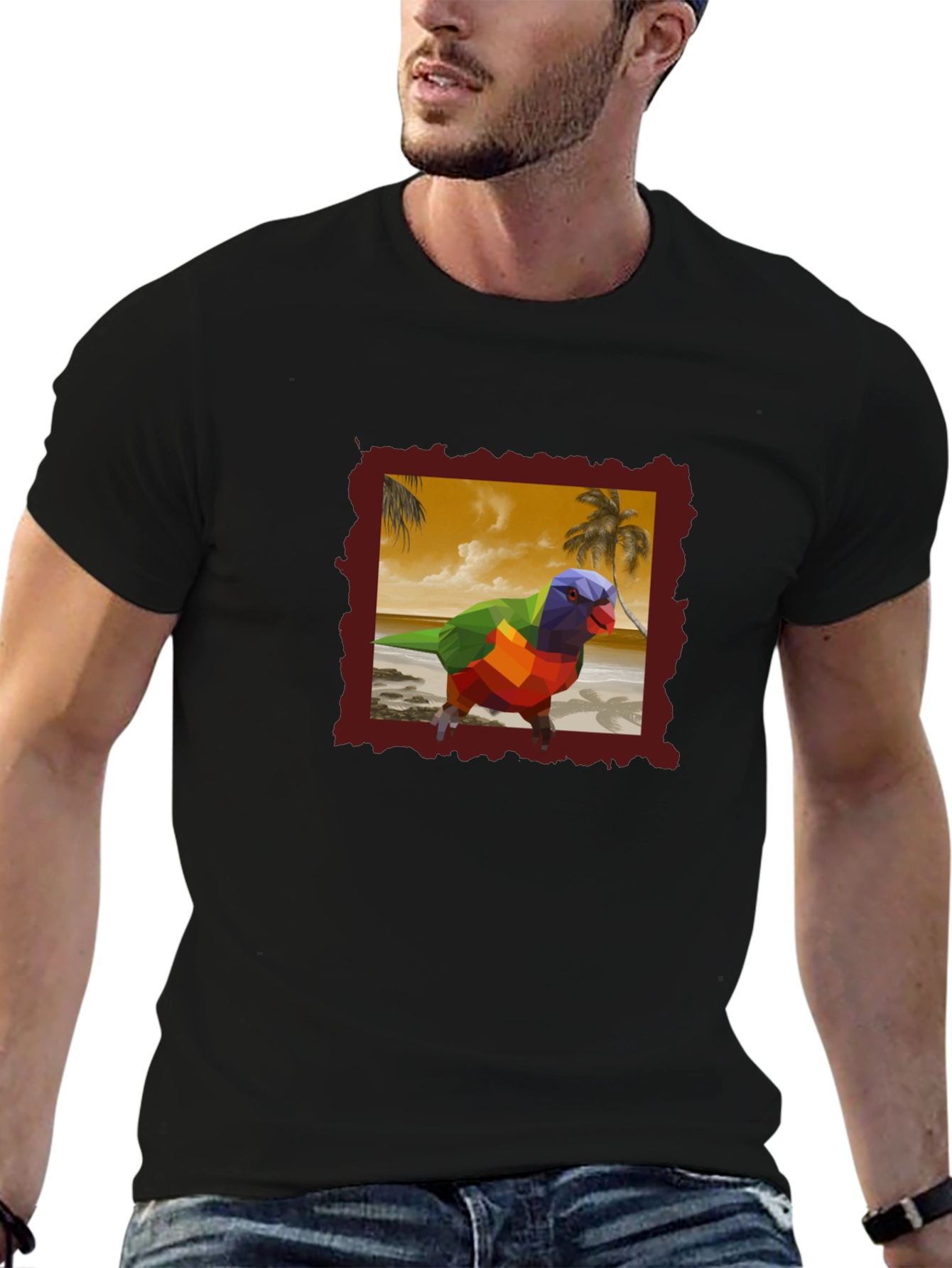 Geometric Lorikeet Beach T-Shirt