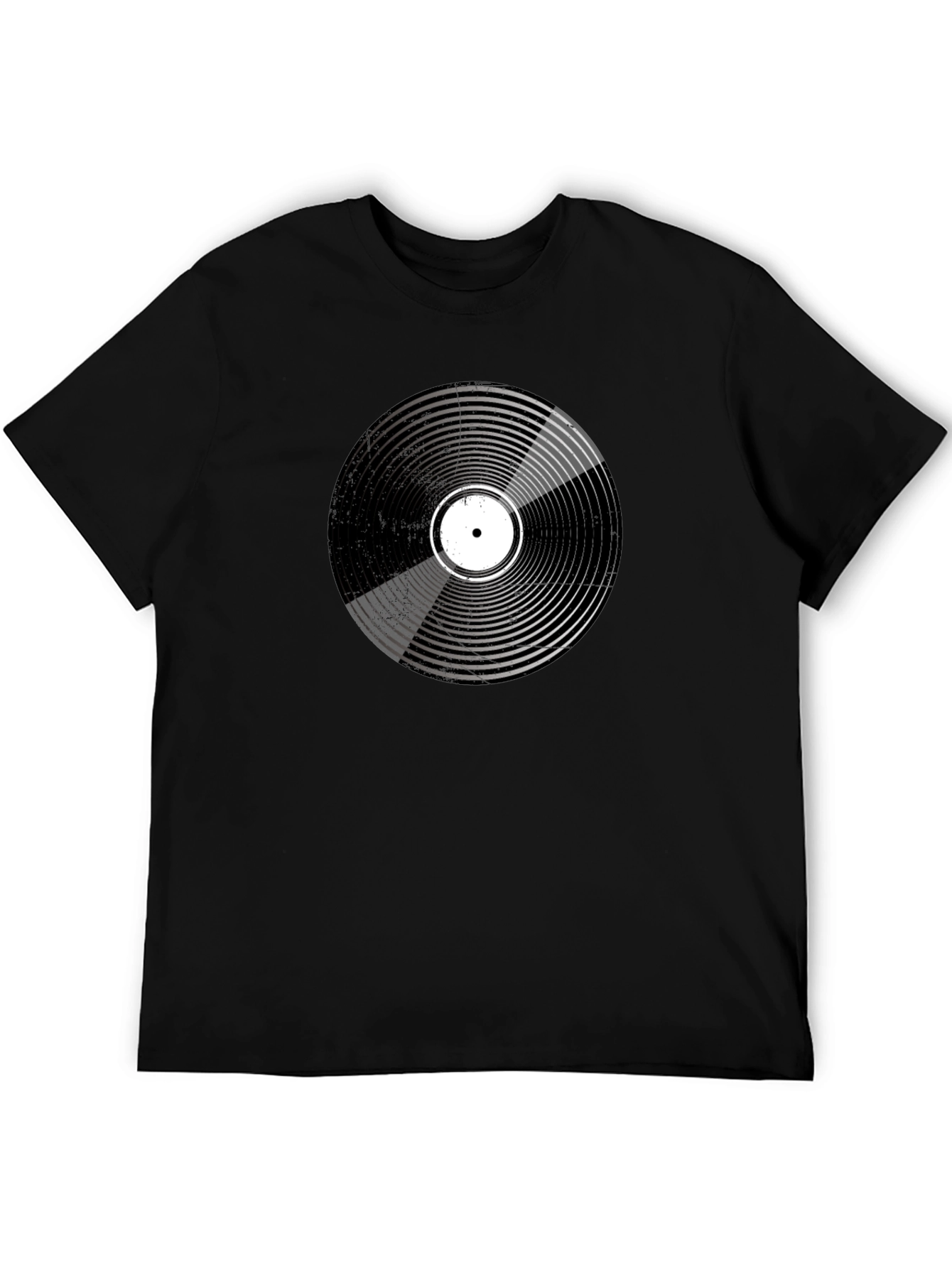 Retro Vinyl Record Graphic Black T-Shirt
