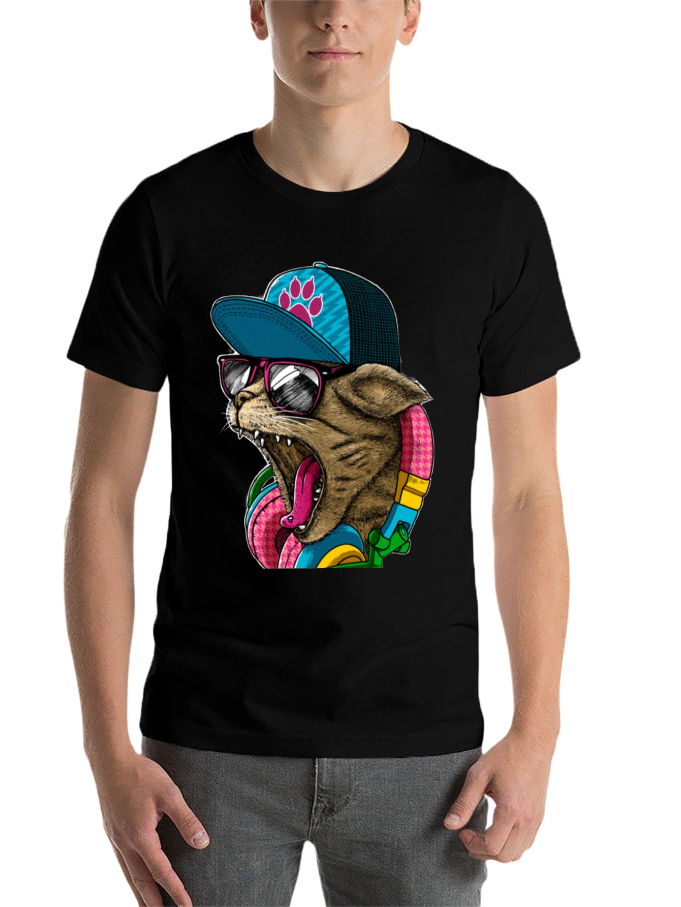 Cool Cat Graphic Tee - Stylish & Unique
