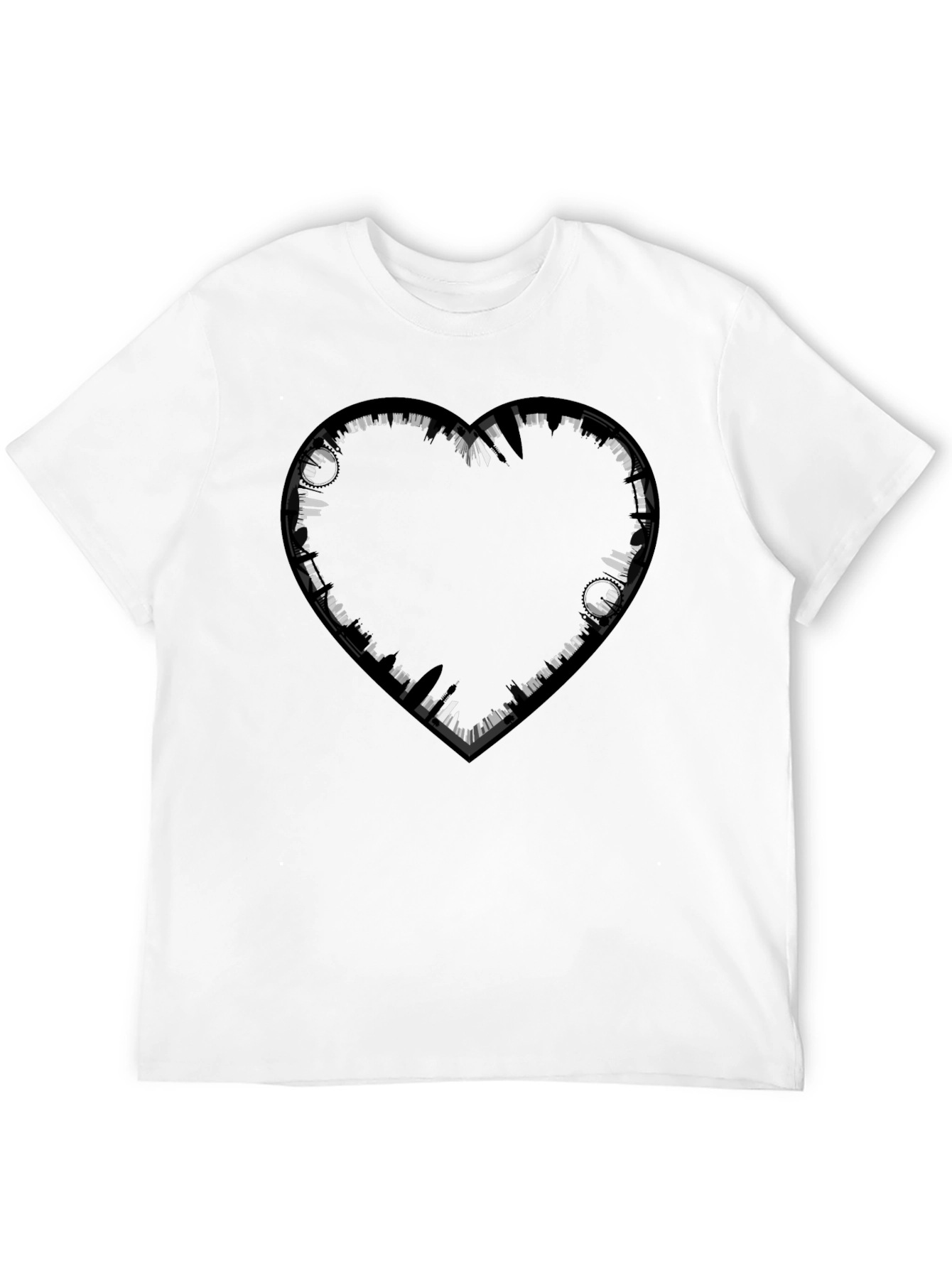 Heart Skyline Graphic Tee - Black