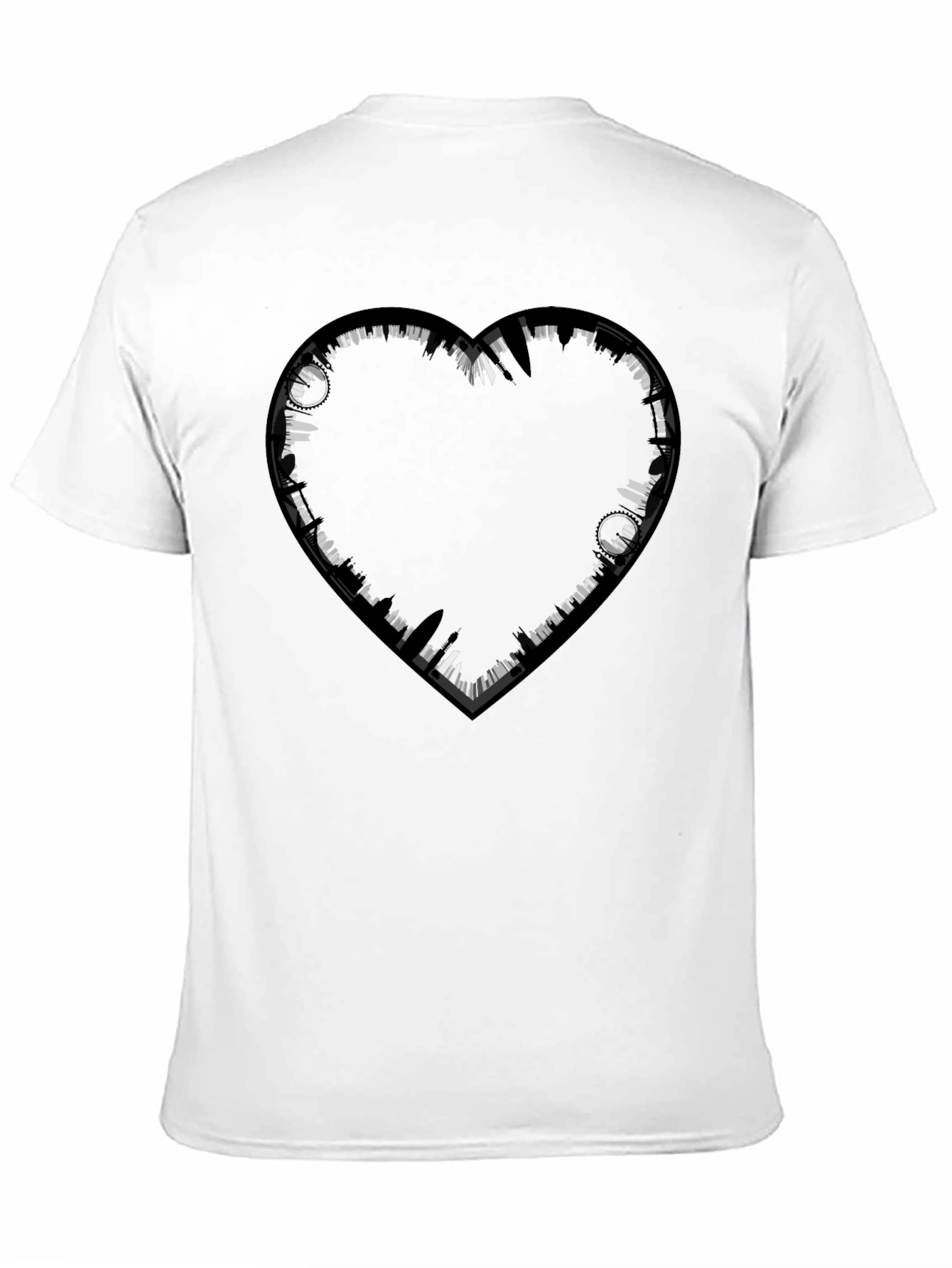 Heart Skyline Graphic Tee - Black