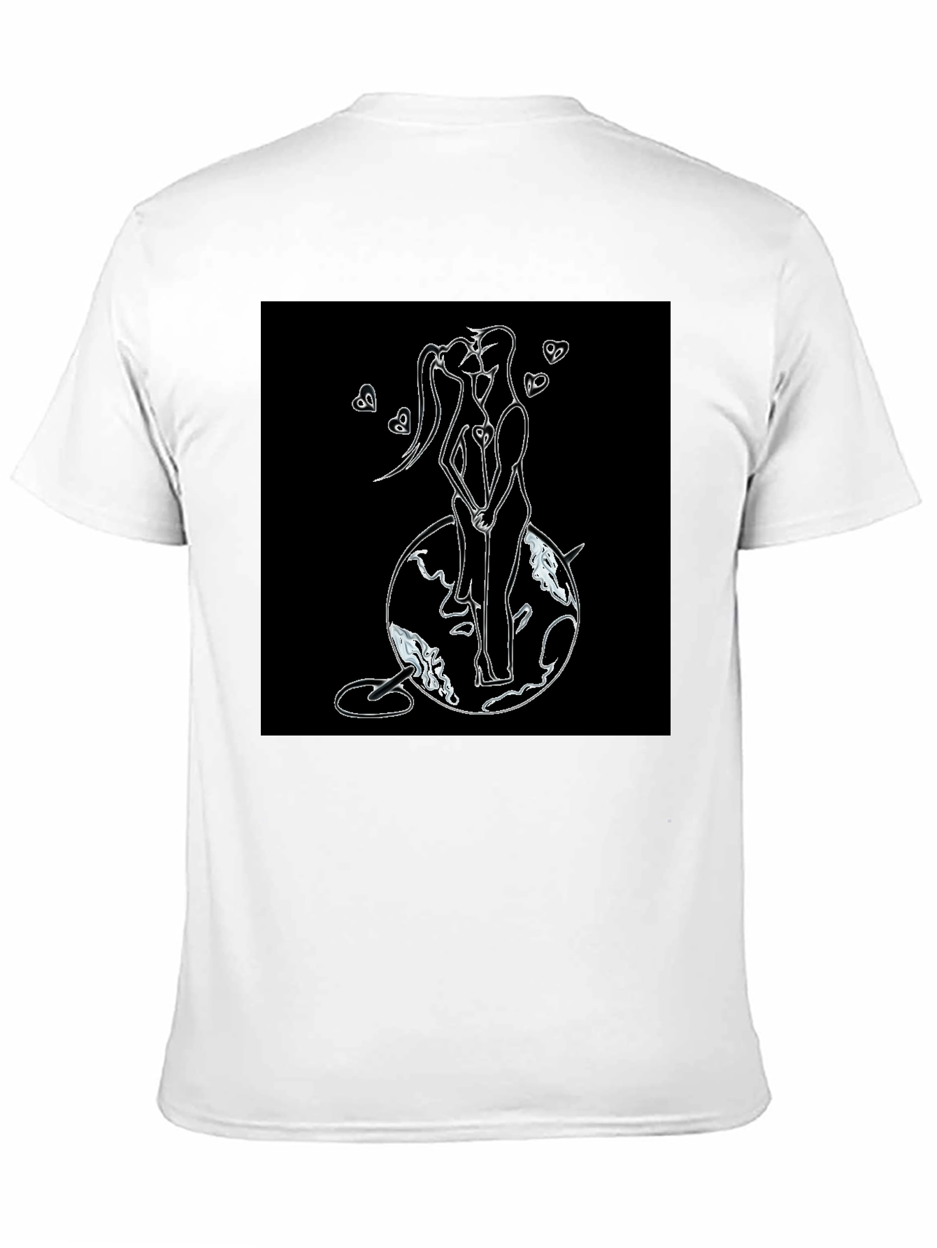 Romantic Couple Graphic T-Shirt - Black