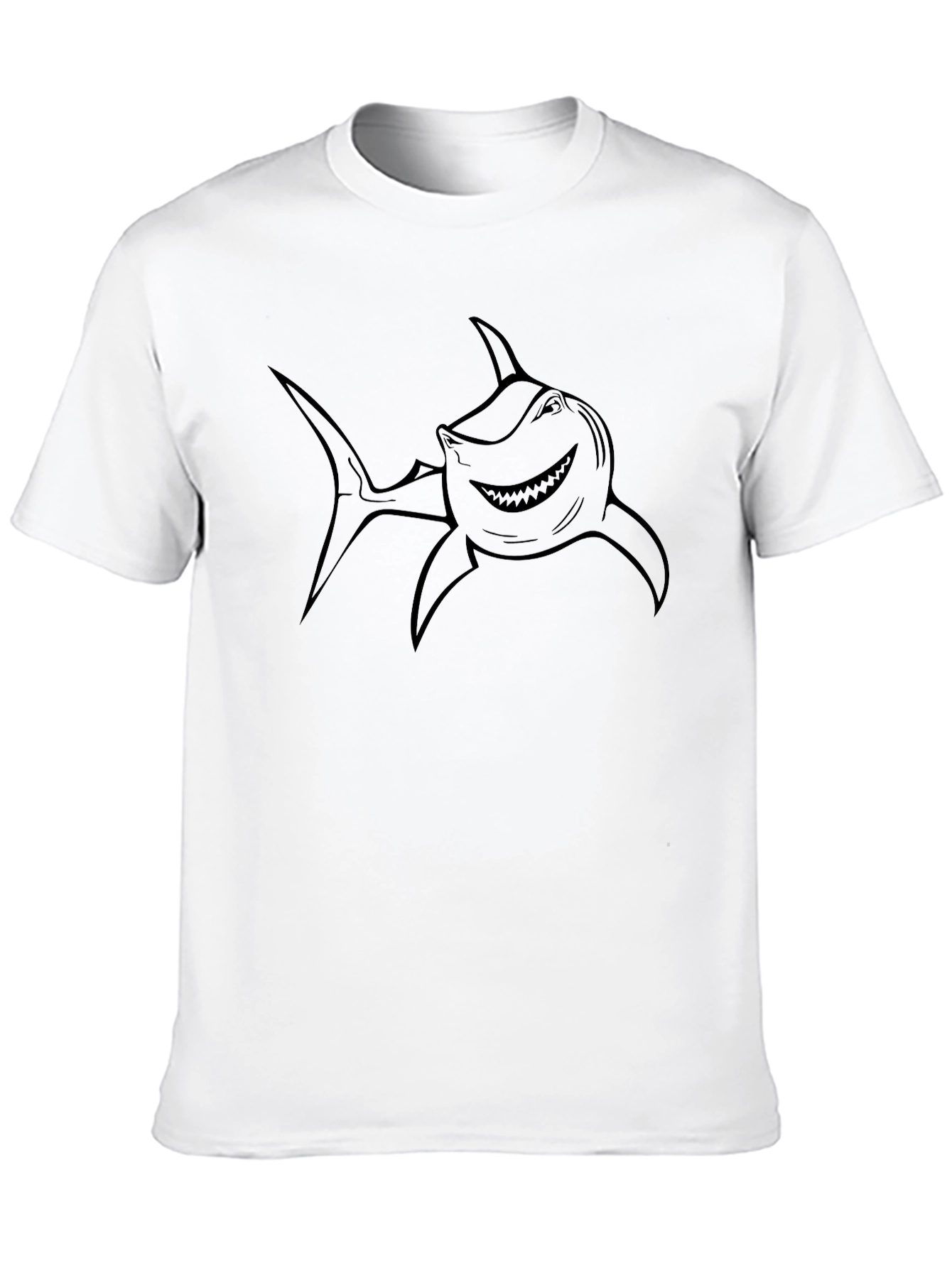 Mens Black T-Shirt with Shark Graphic