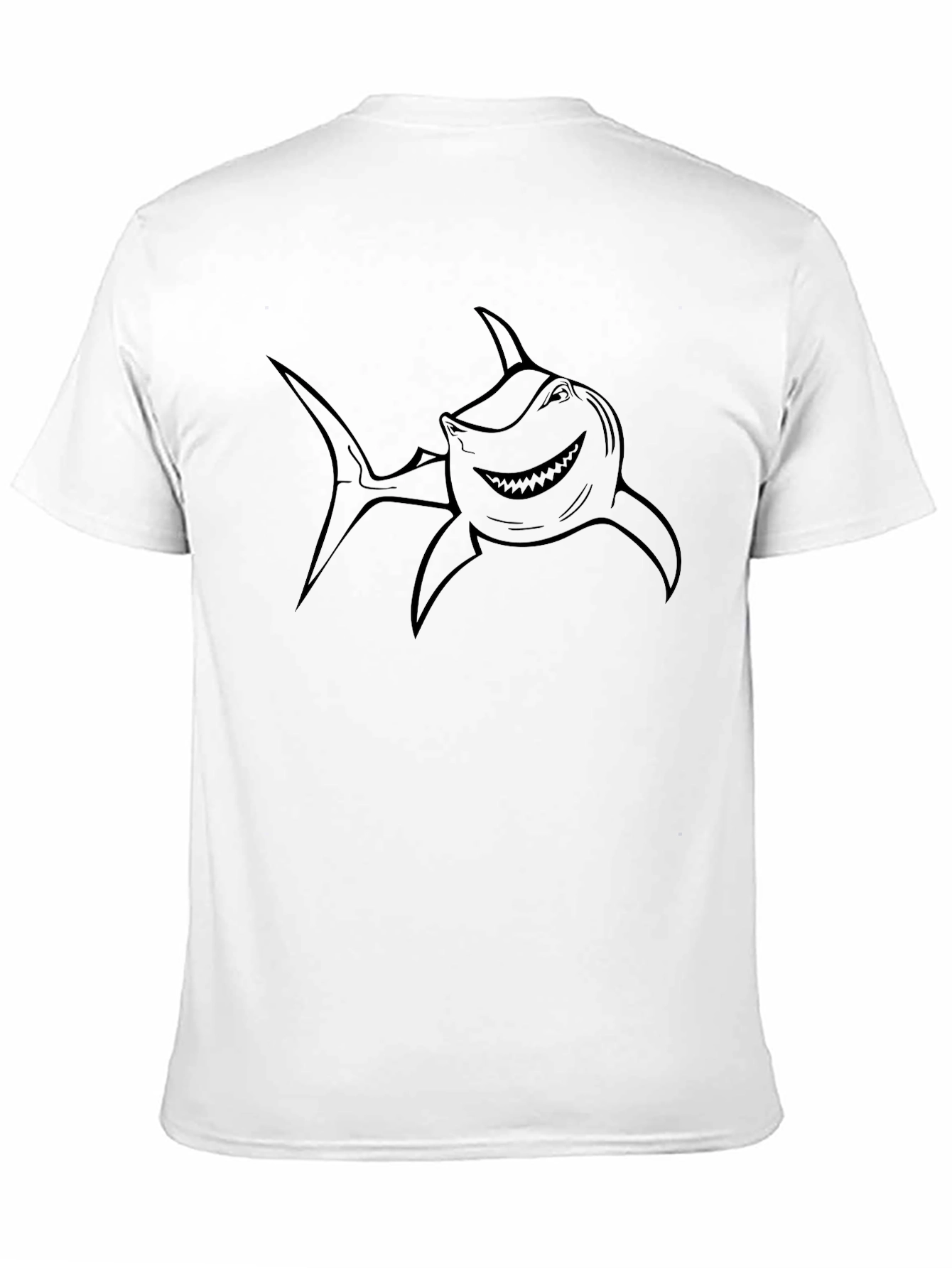 Mens Black T-Shirt with Shark Graphic