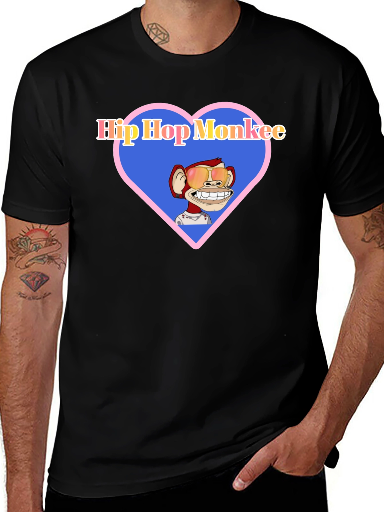 Hip Hop Monkey Graphic T-Shirt