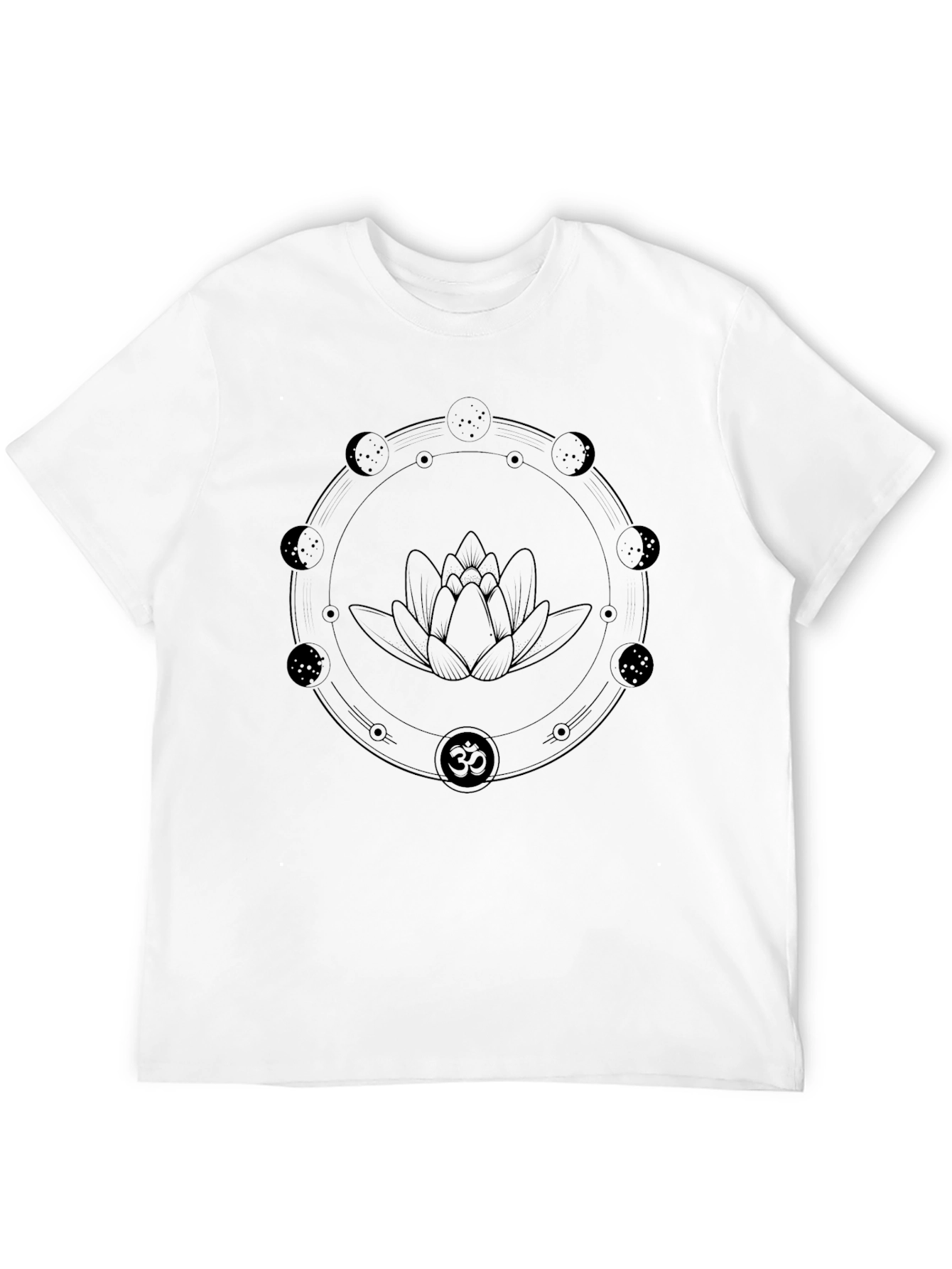 Lotus Moon Phase T-Shirt - Black Graphic Tee