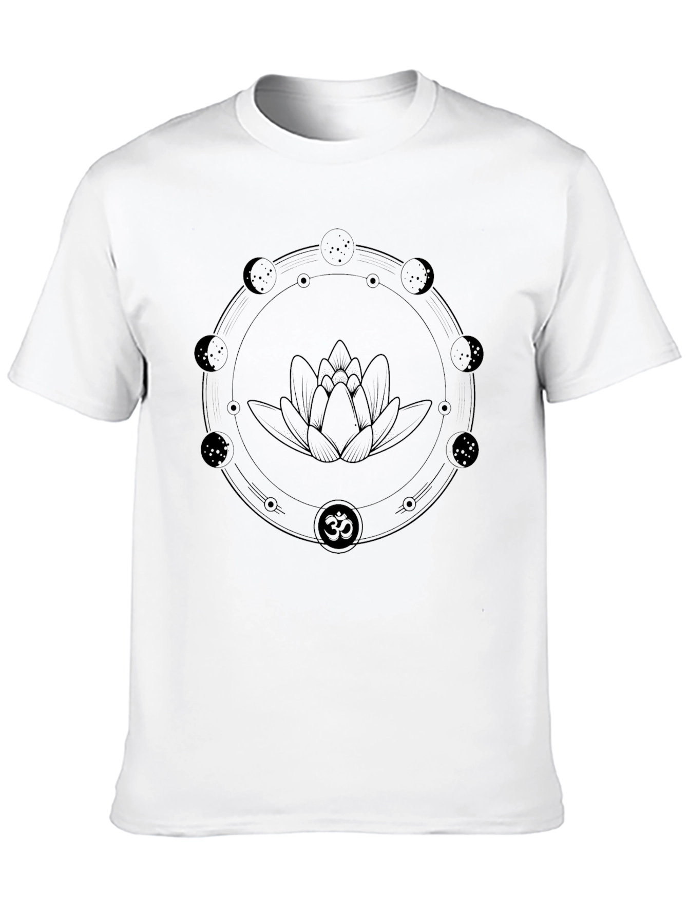 Lotus Moon Phase T-Shirt - Black Graphic Tee