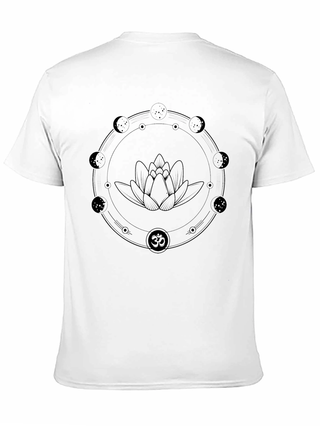 Lotus Moon Phase T-Shirt - Black Graphic Tee