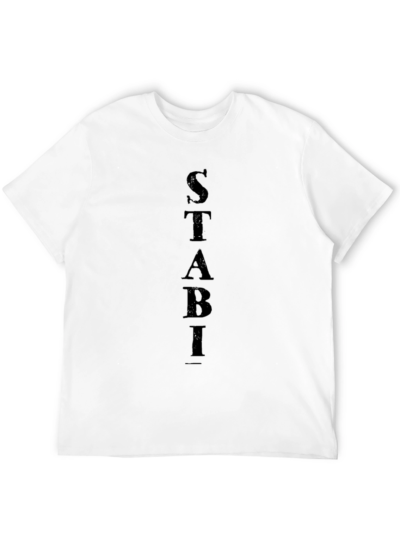 STABI Vertical Letter Print Black T-Shirt
