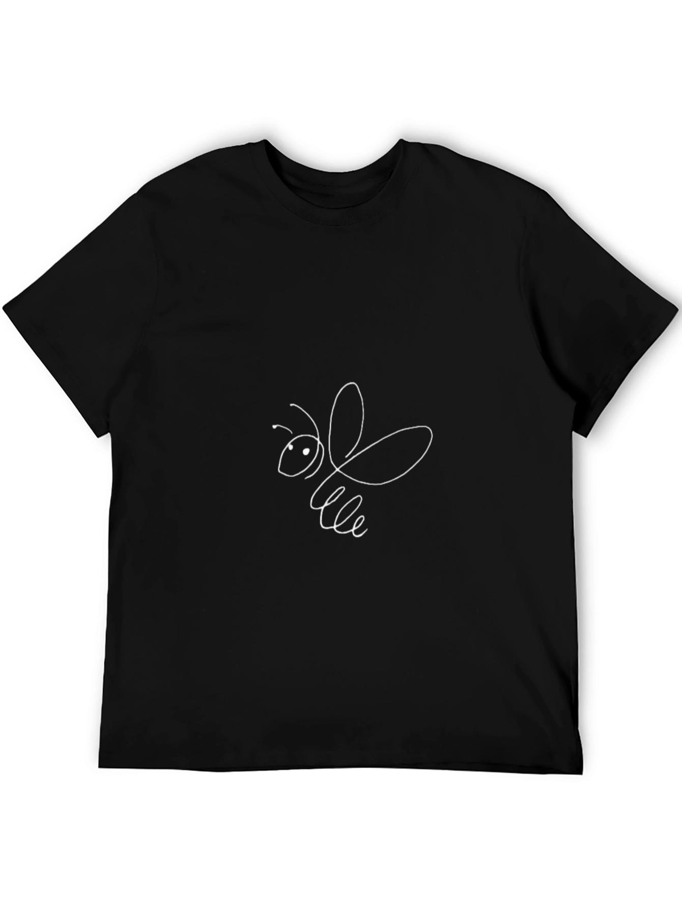Black Bee Graphic Tee - Unique Line Art Design