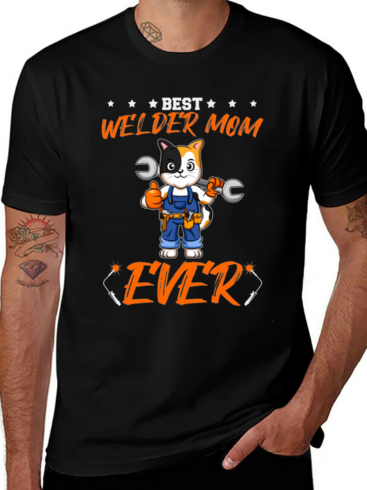 Best Welder Mom Ever T-Shirt - Cat with Wrenches