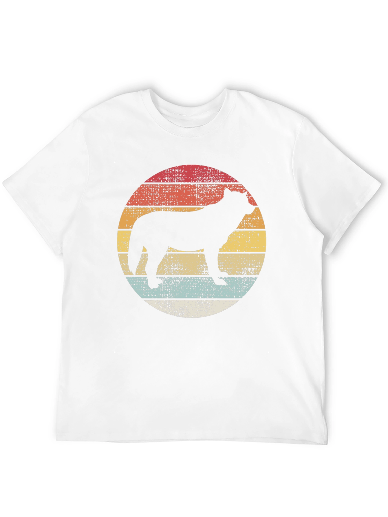 Retro Sunset Wolf Graphic Tee - Unisex Black T-Shirt
