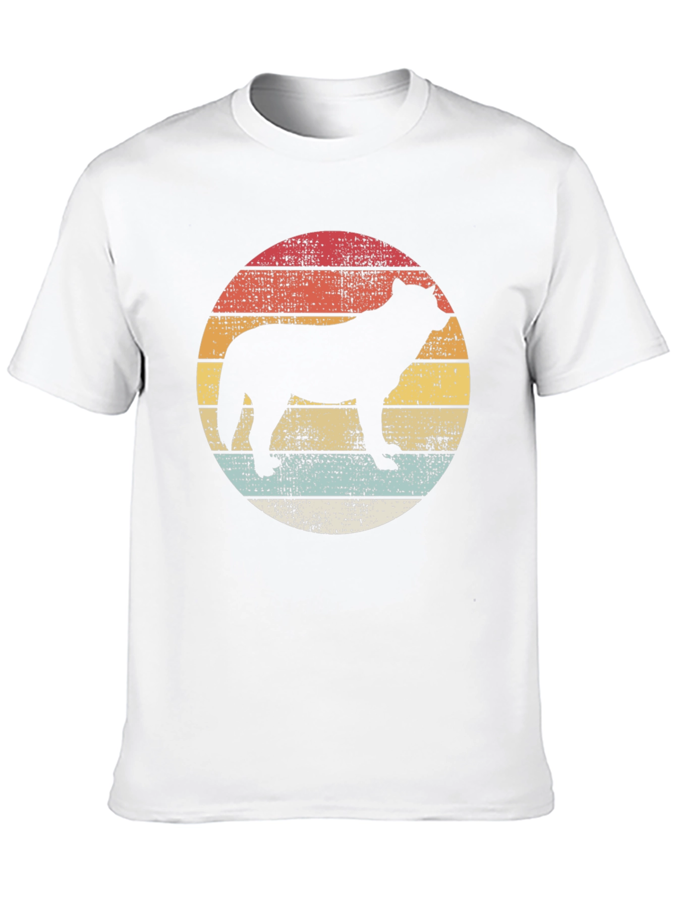 Retro Sunset Wolf Graphic Tee - Unisex Black T-Shirt