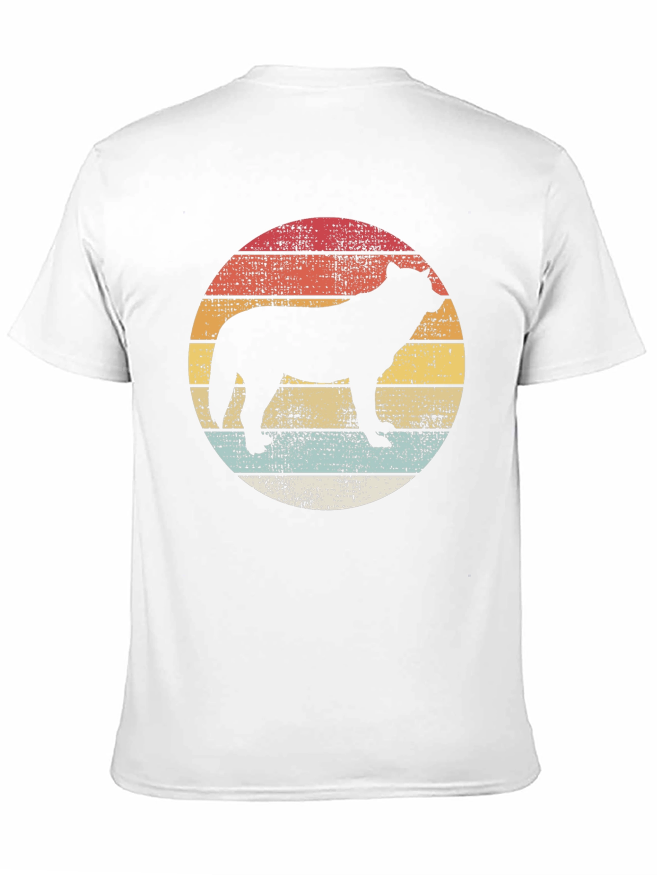 Retro Sunset Wolf Graphic Tee - Unisex Black T-Shirt