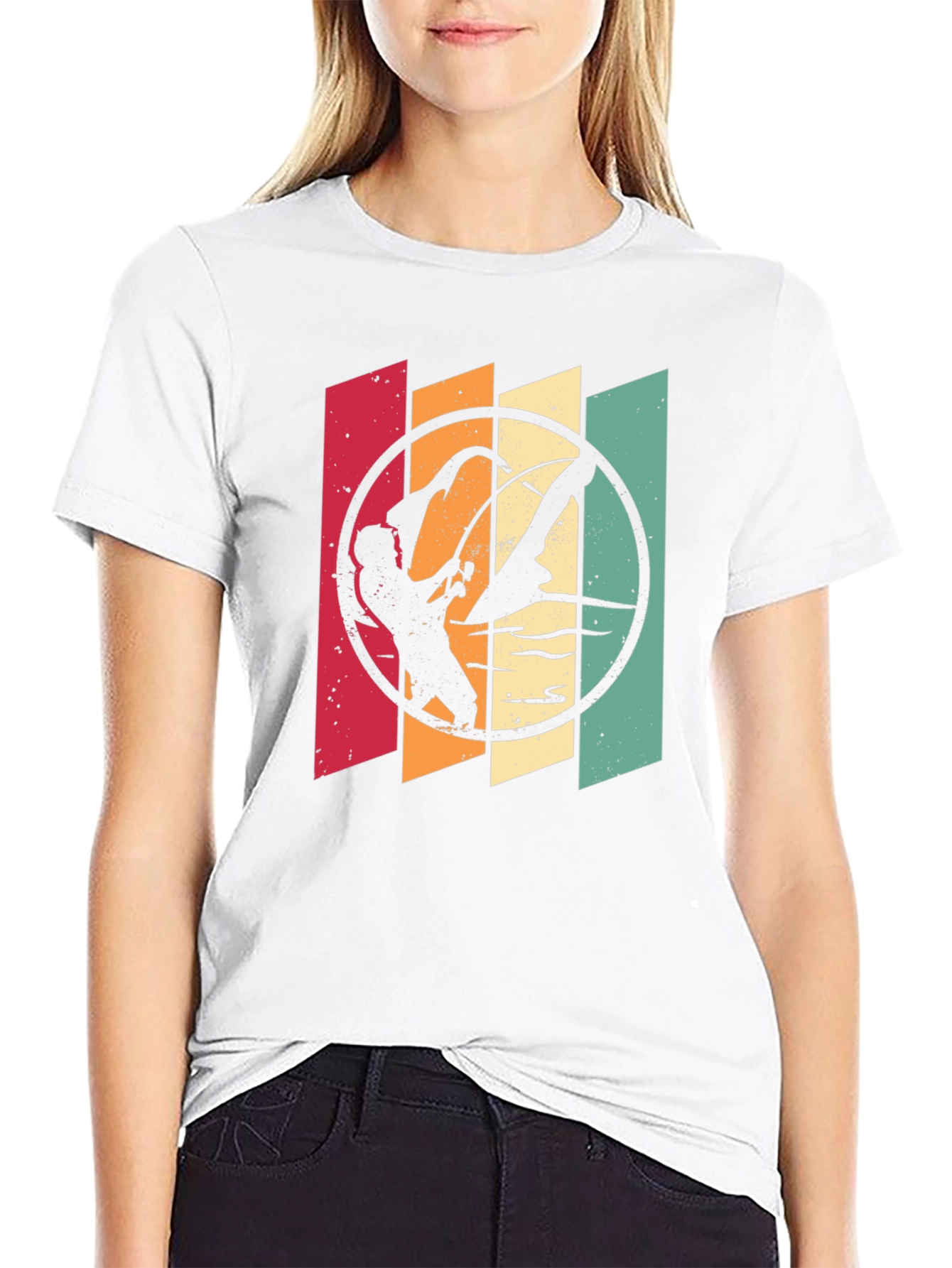 Retro Windsurfer Graphic T-Shirt - Black