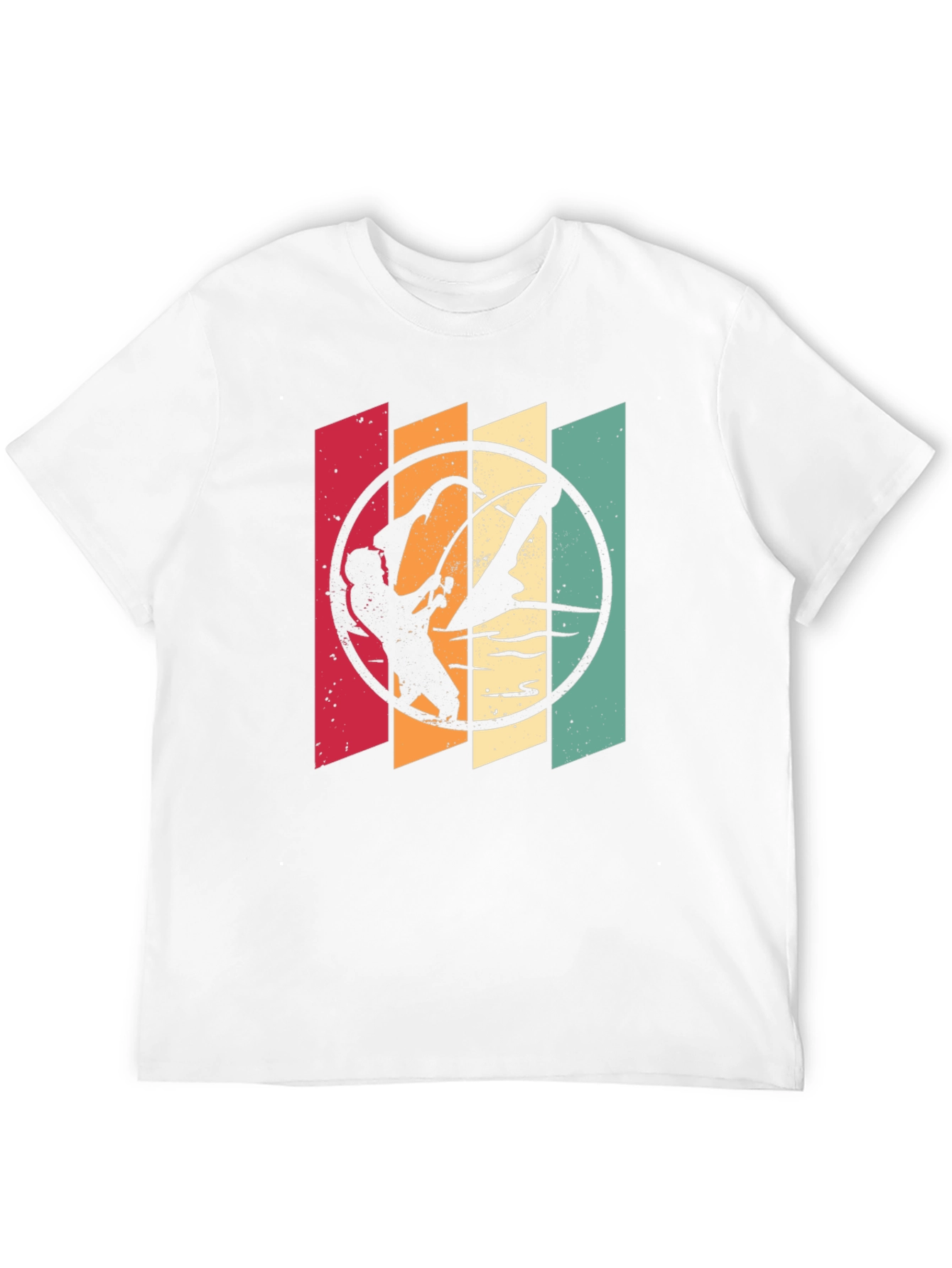 Retro Windsurfer Graphic T-Shirt - Black
