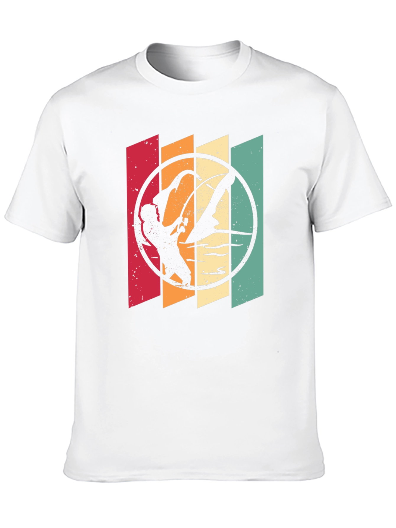 Retro Windsurfer Graphic T-Shirt - Black