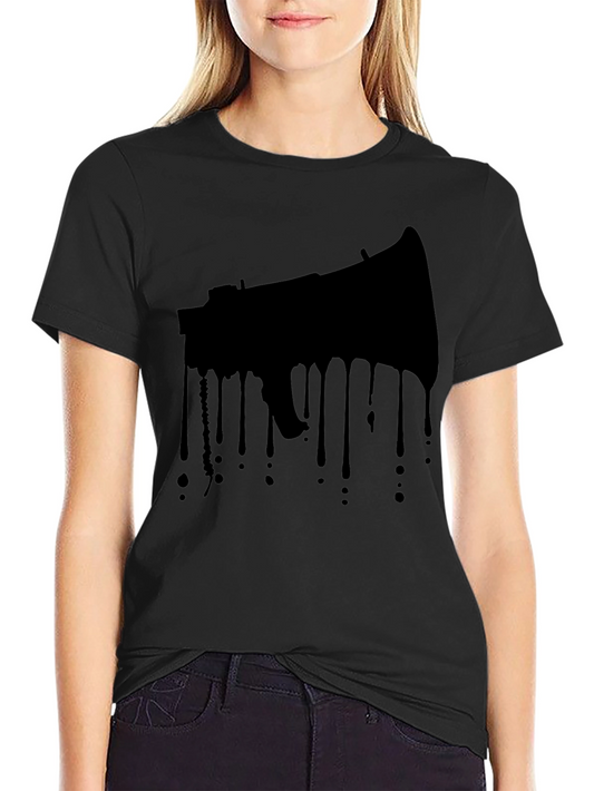 Black Megaphone Drip Graphic Tee - Mens Crew Neck T-Shirt
