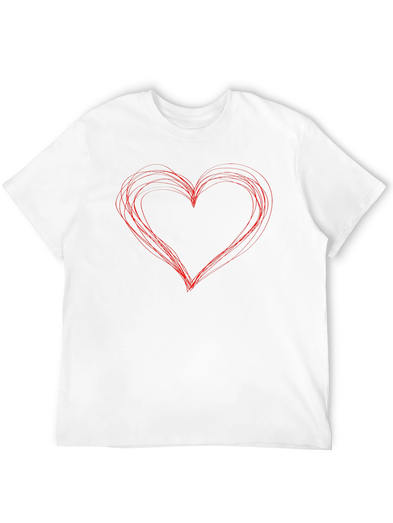 Black T-Shirt with Scribbled Heart Design