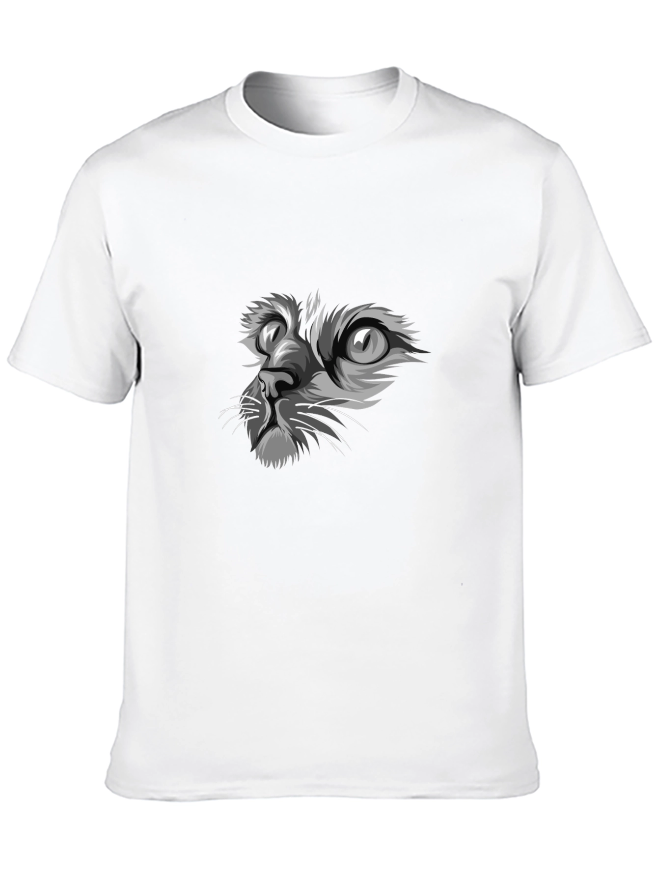 Cat Face Graphic Print Black T-Shirt