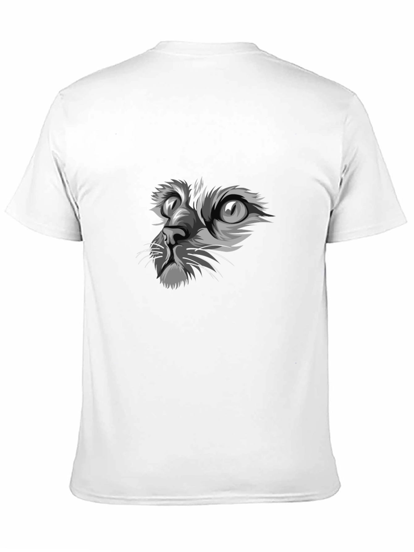 Cat Face Graphic Print Black T-Shirt