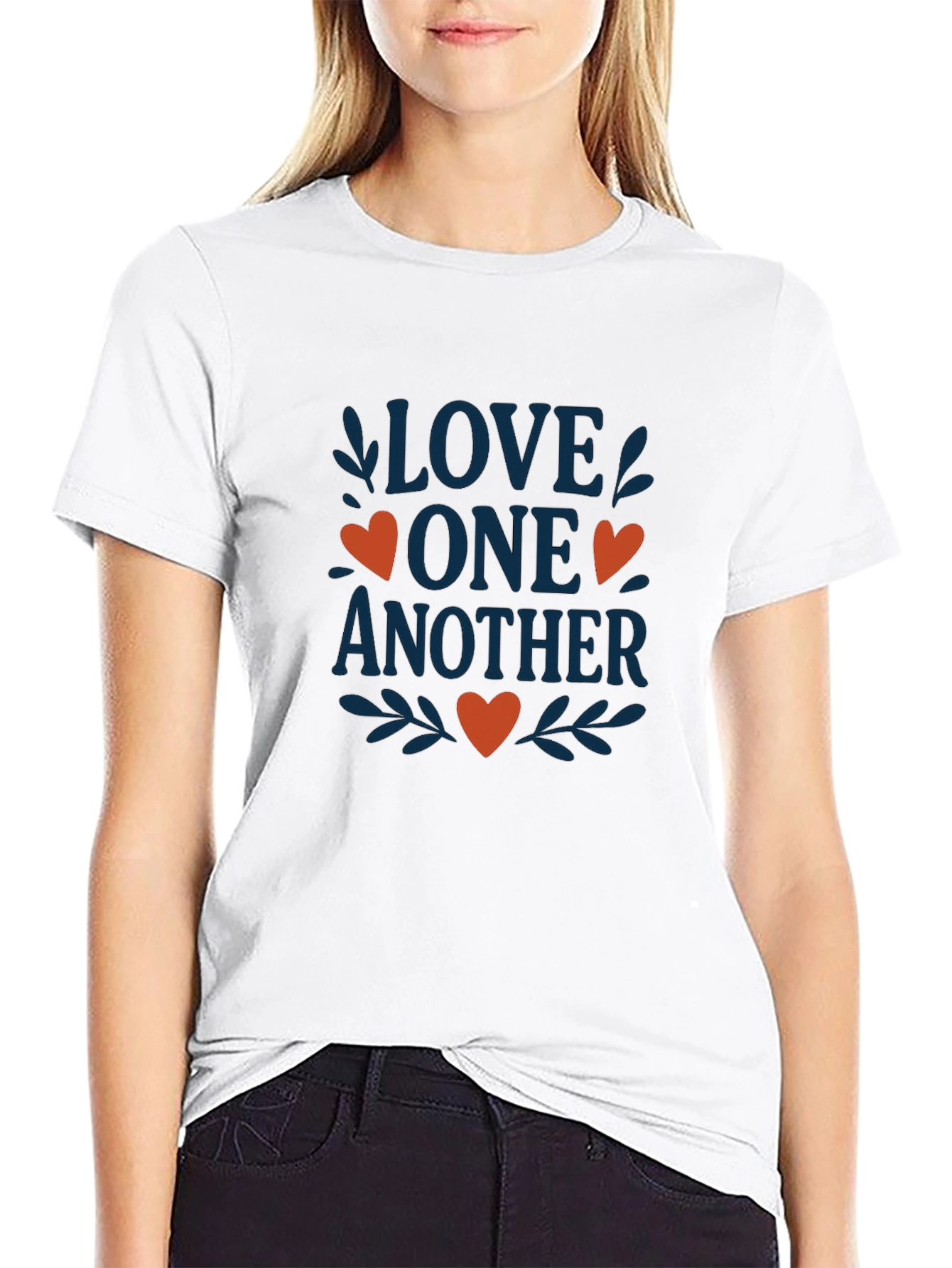 Love One Another Graphic Tee - Black Cotton Blend
