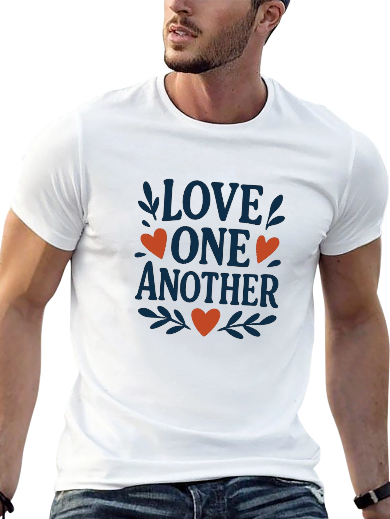 Love One Another Graphic Tee - Black Cotton Blend
