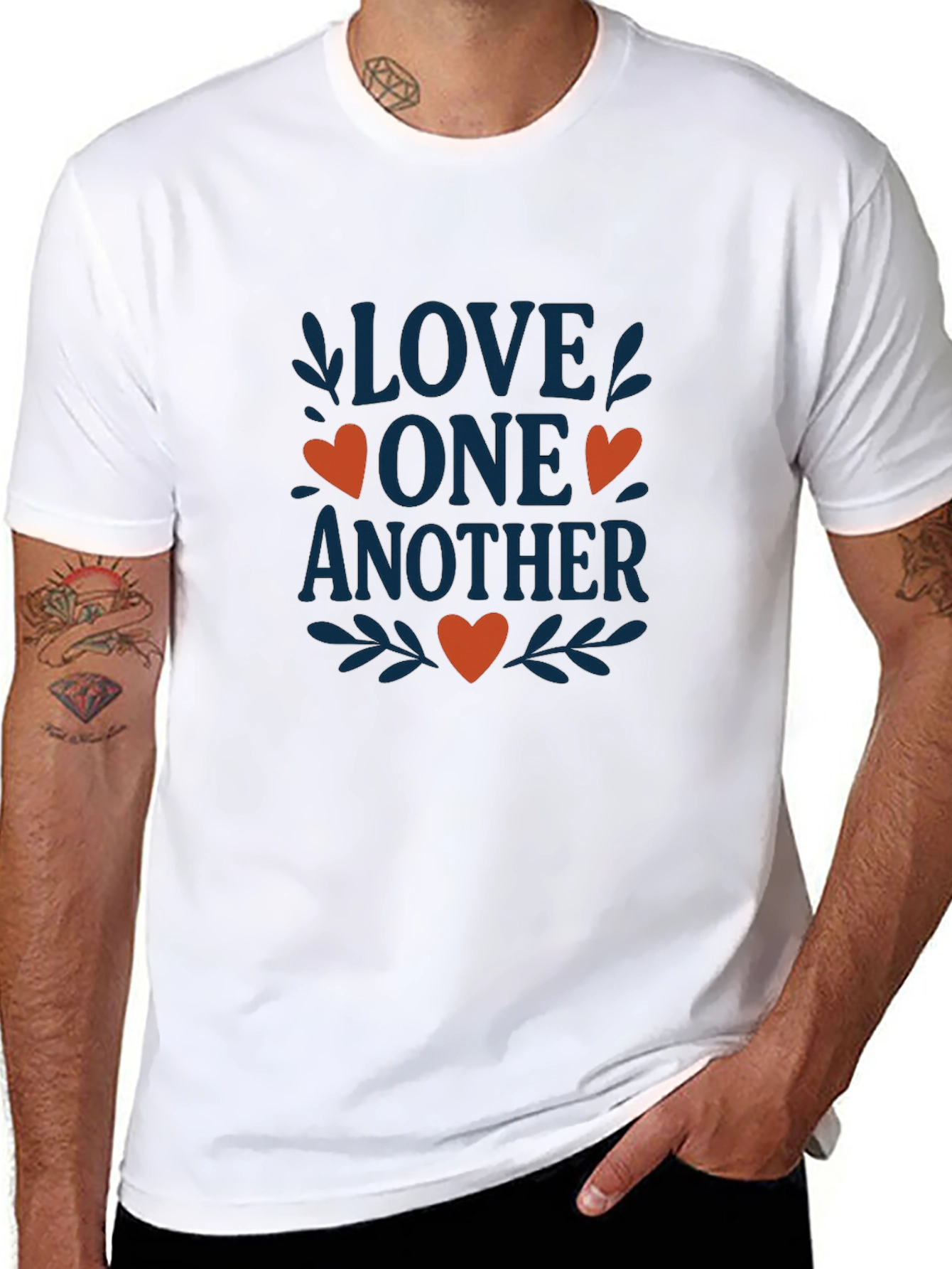 Love One Another Graphic Tee - Black Cotton Blend