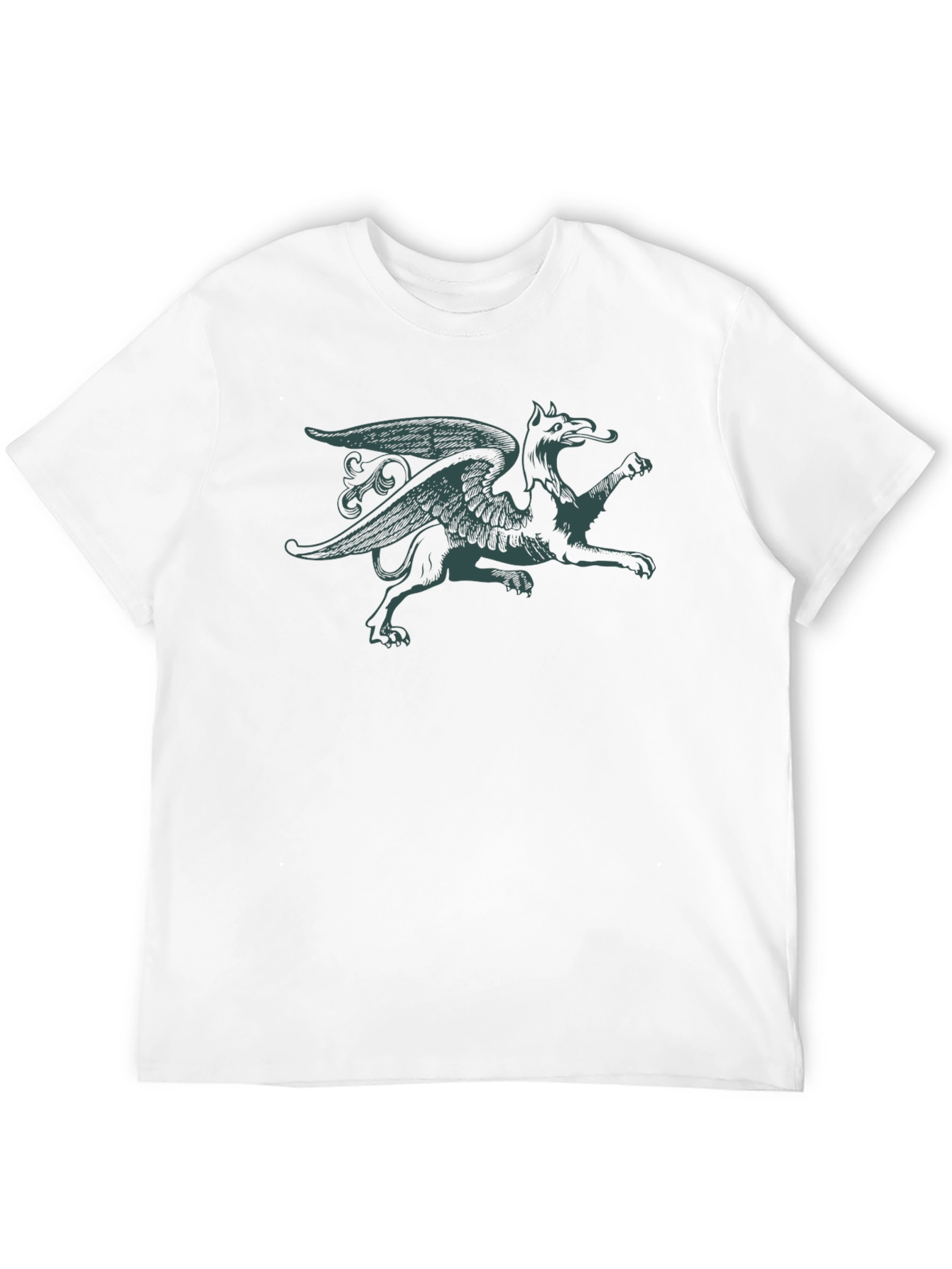 Griffin Graphic Print Tee - Black Cotton Blend T-Shirt