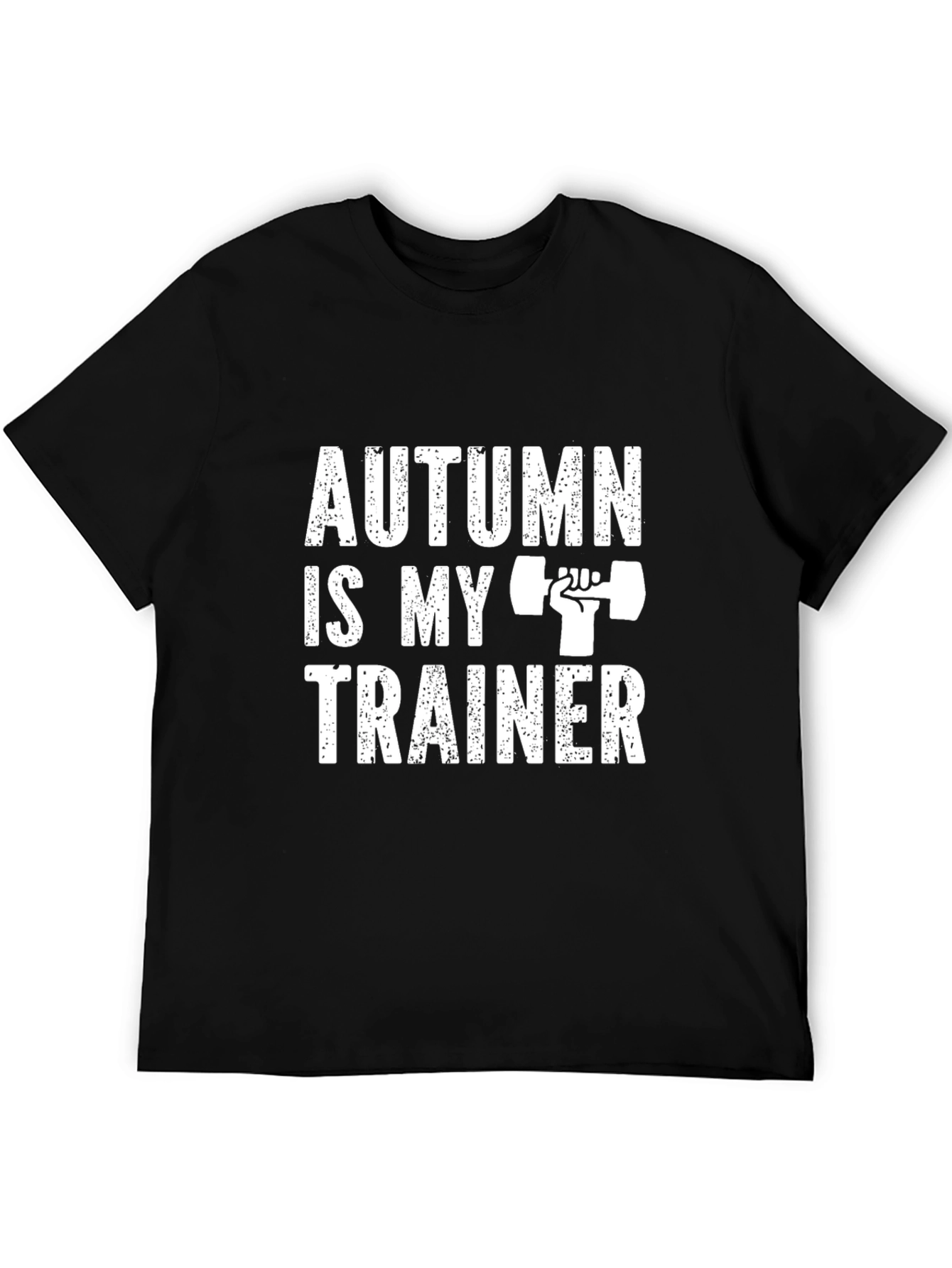 Autumn is My Trainer Black Graphic T-Shirt