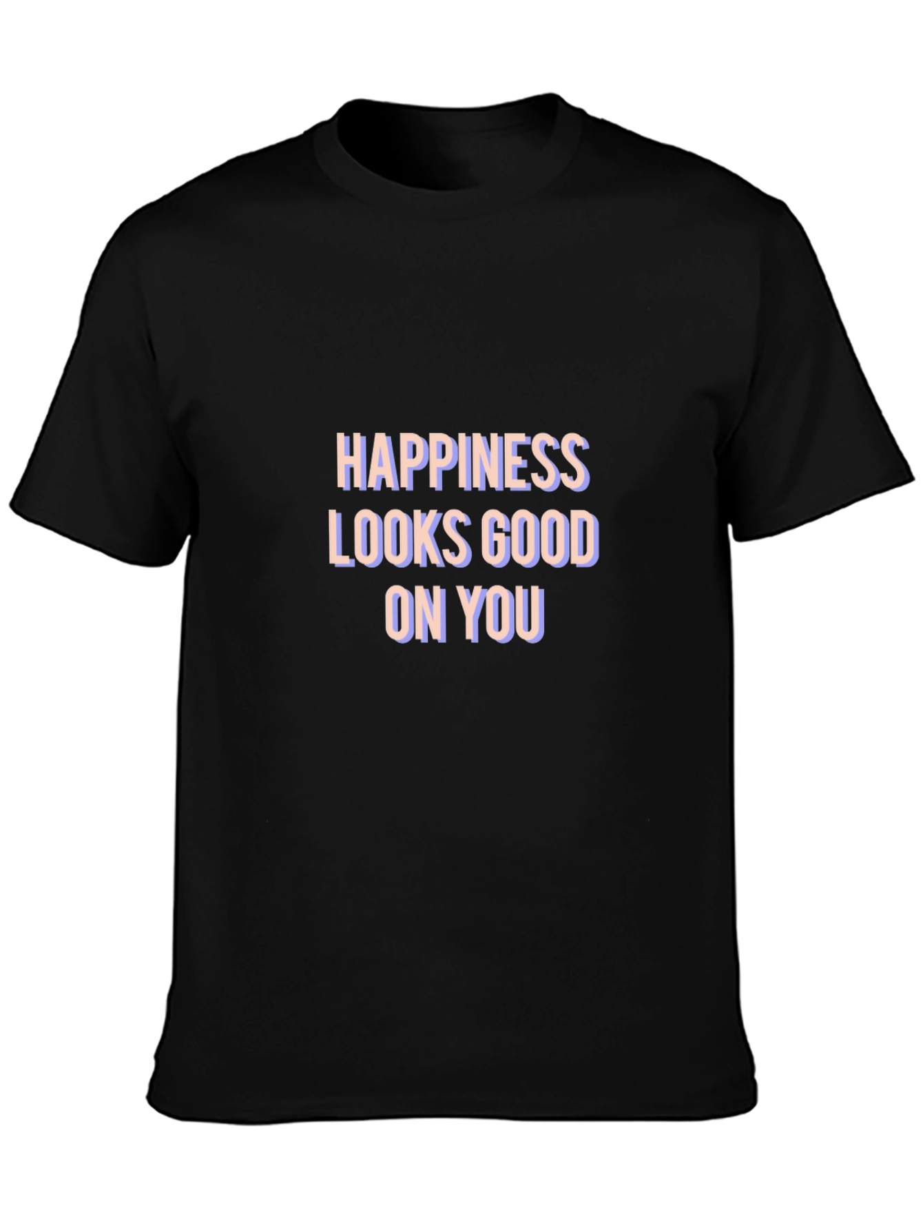 Happiness Looks Good On You Black Graphic Tee
