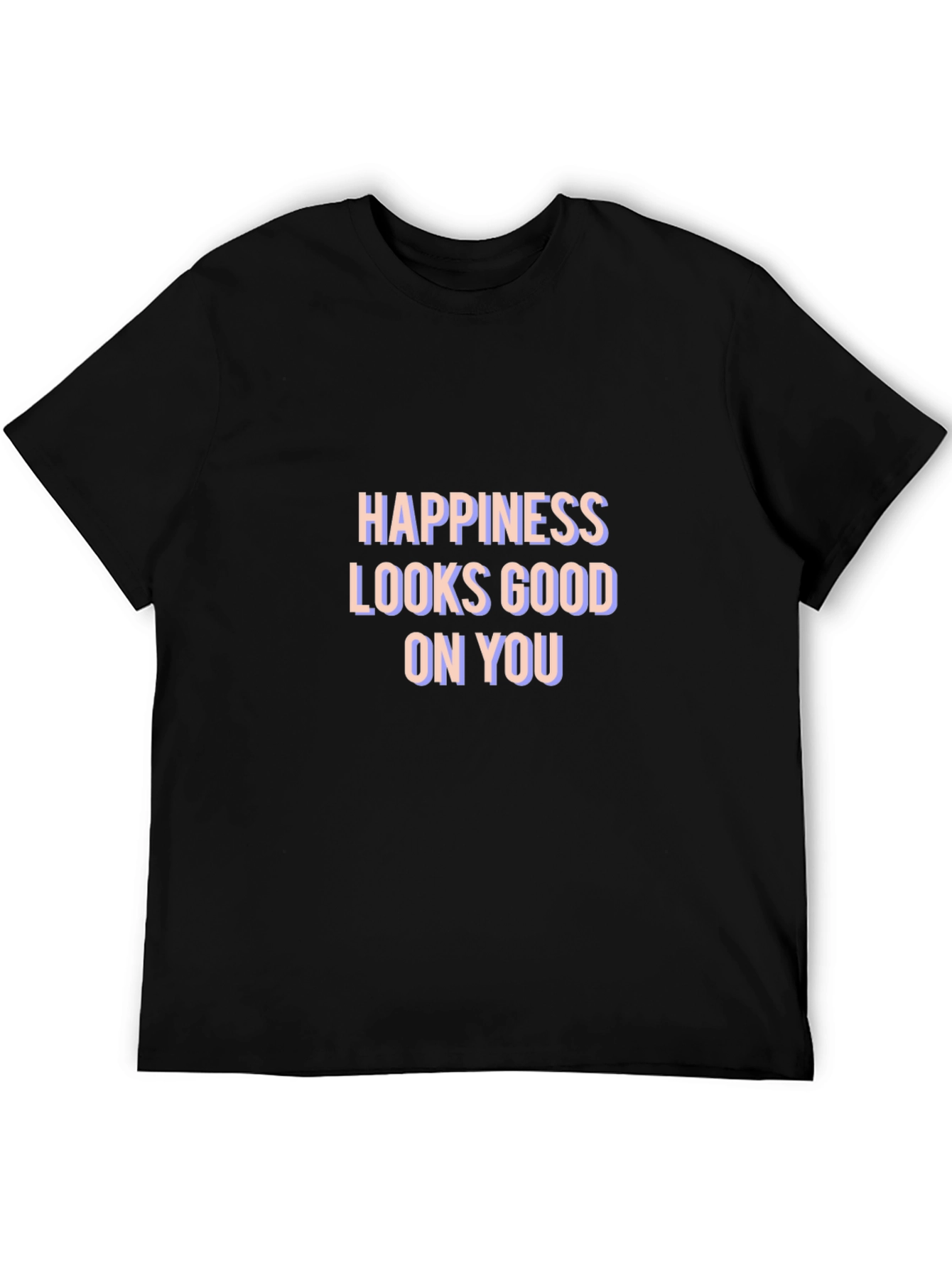 Happiness Looks Good On You Black Graphic Tee