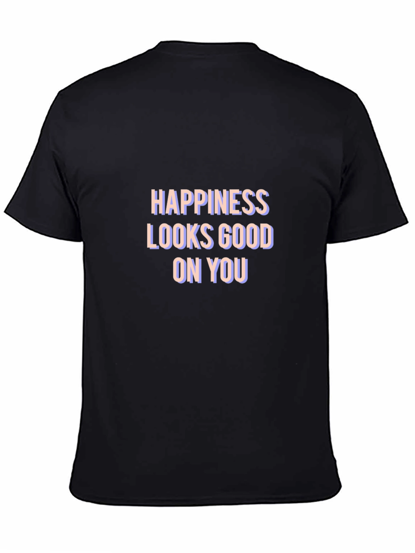 Happiness Looks Good On You Black Graphic Tee
