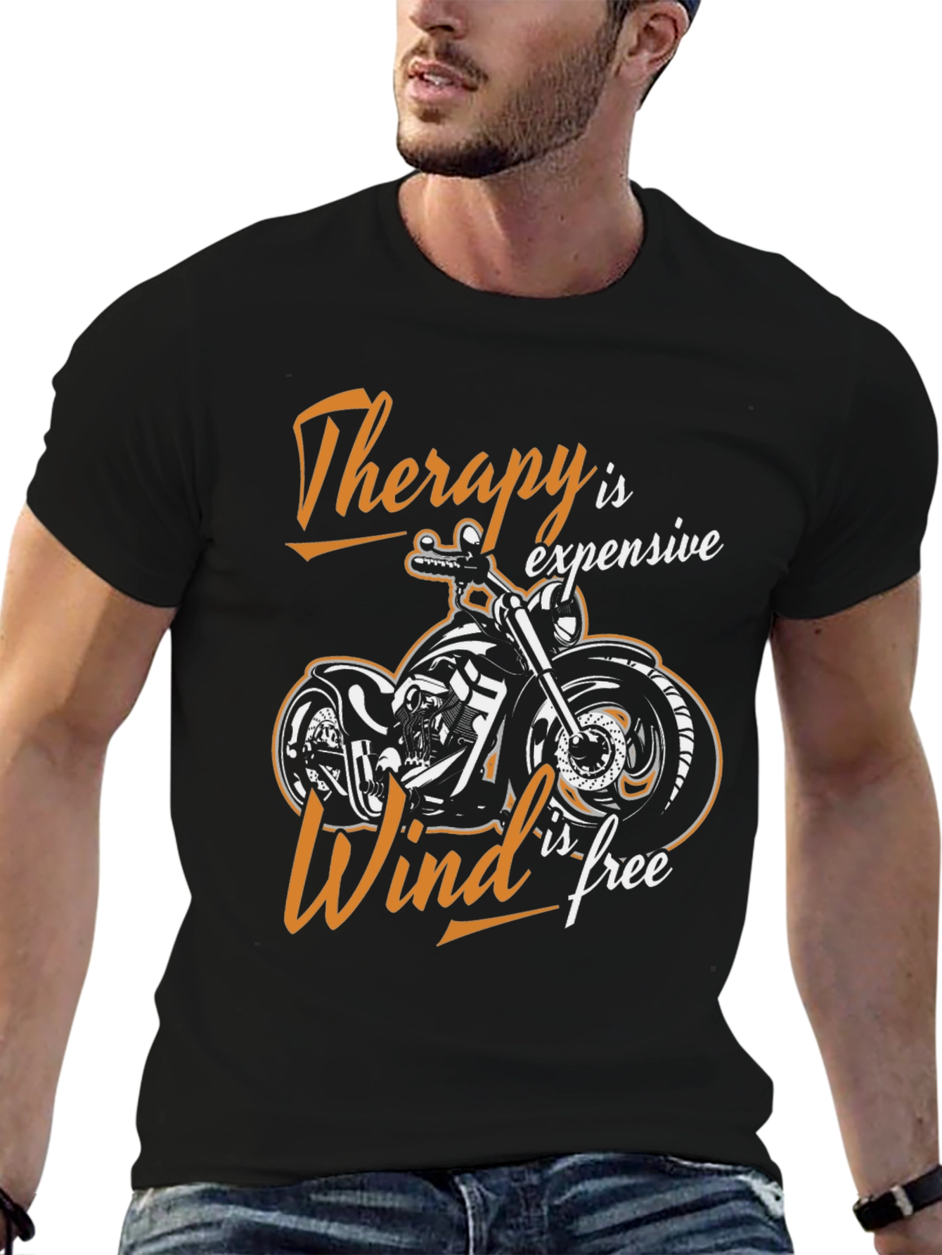 Therapy is Expensive Wind is Free Biker T-Shirt