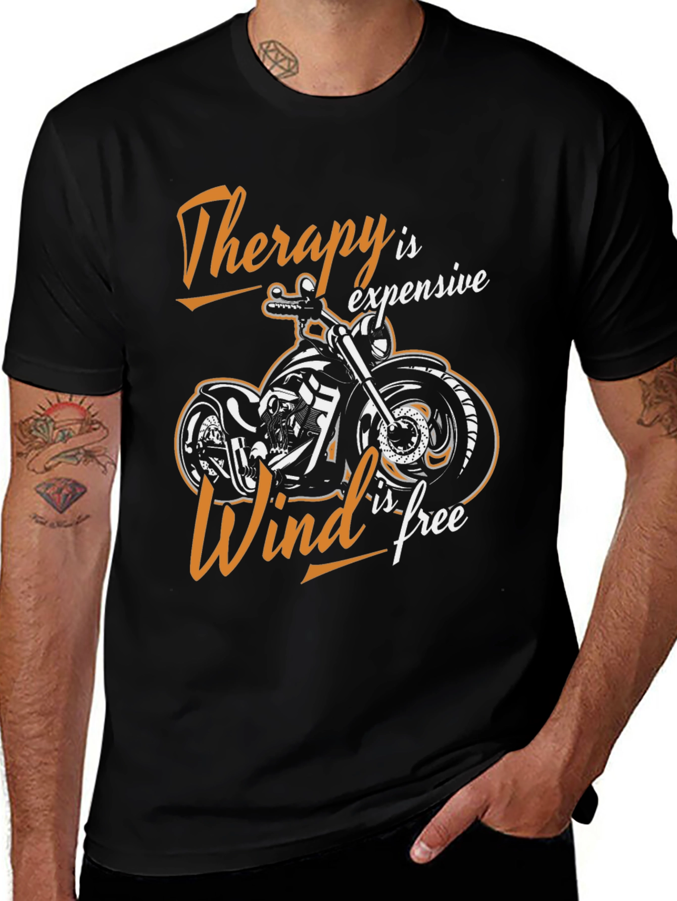 Therapy is Expensive Wind is Free Biker T-Shirt