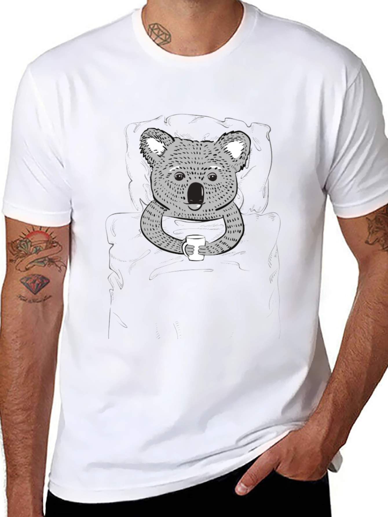 Koala Coffee Graphic Tee - Black